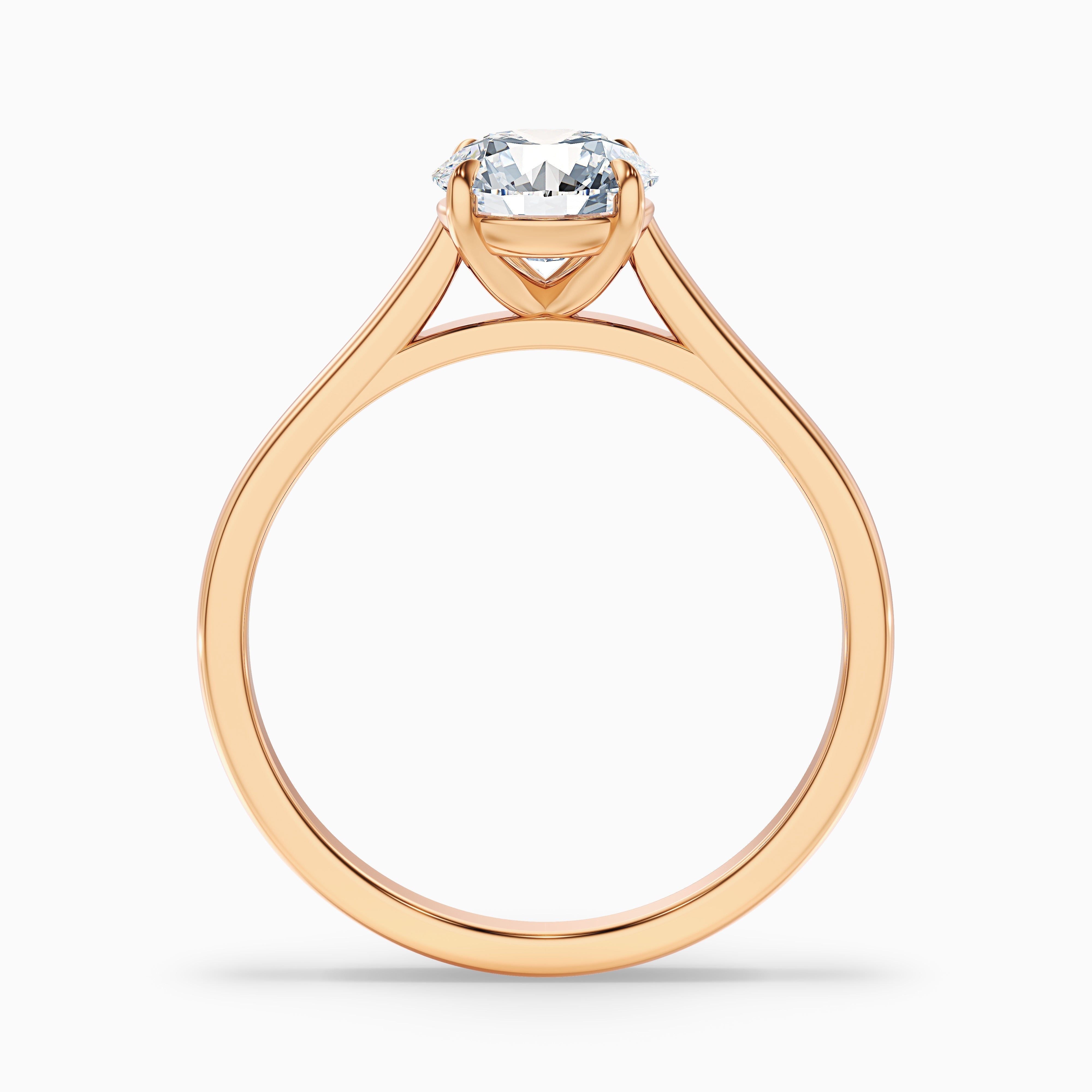 Lena 3.5 Carat Round Cut Solitaire Lab Grown Engagement Ring in 14k White Gold