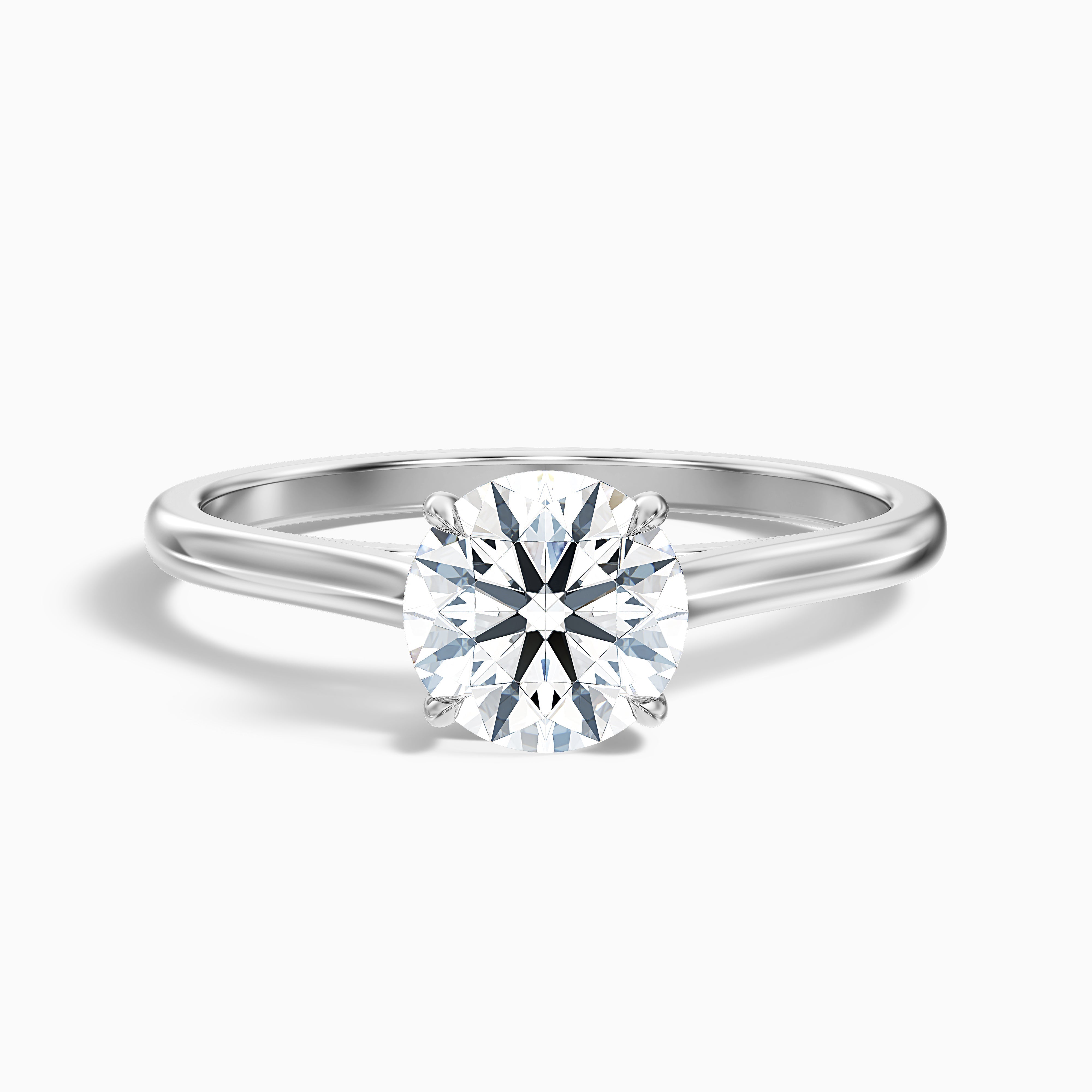Lena 3.5 Carat Round Cut Solitaire Lab Grown Engagement Ring in Platinum