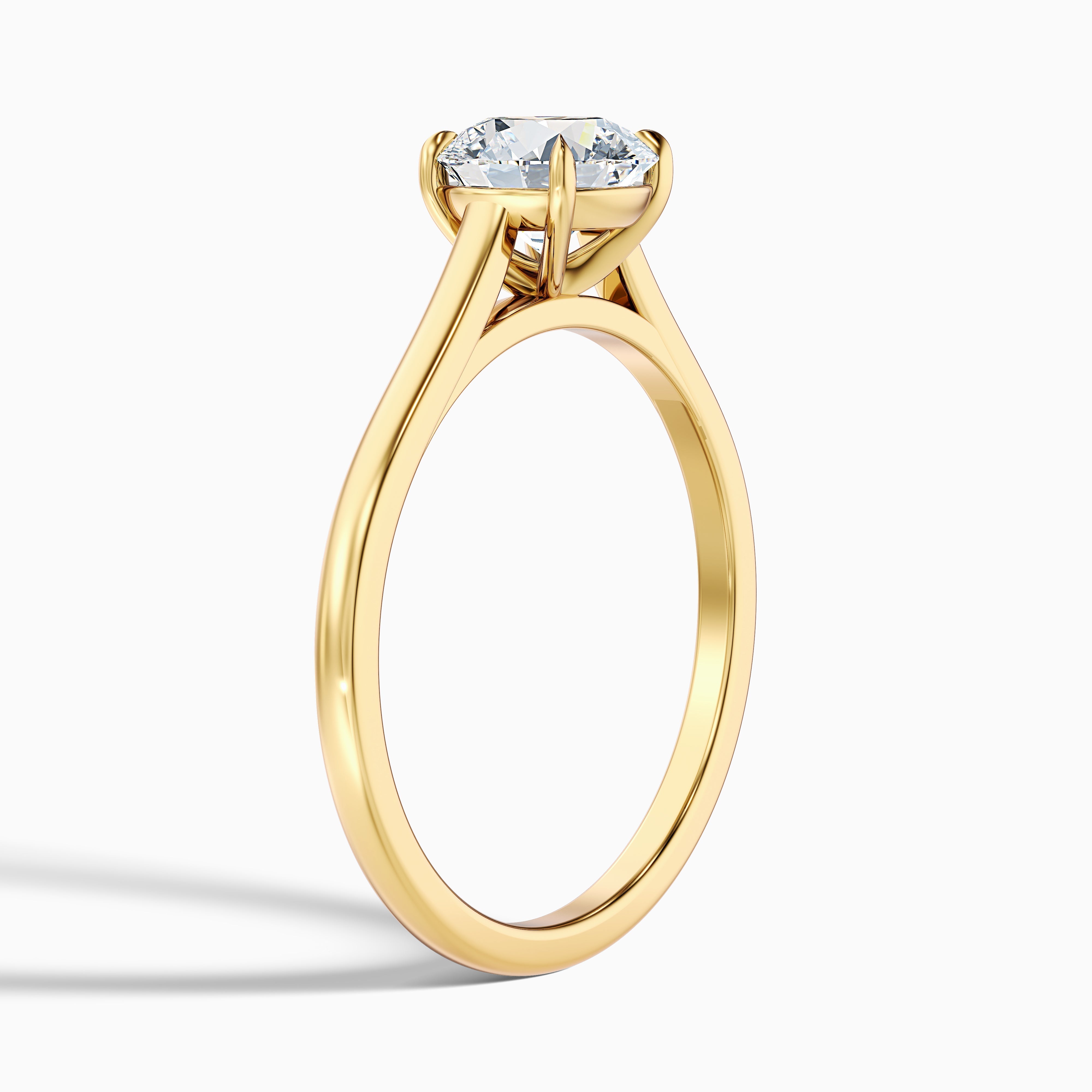 Lena 2 Carat Round Cut Solitaire Lab Grown Engagement Ring in 14k White Gold