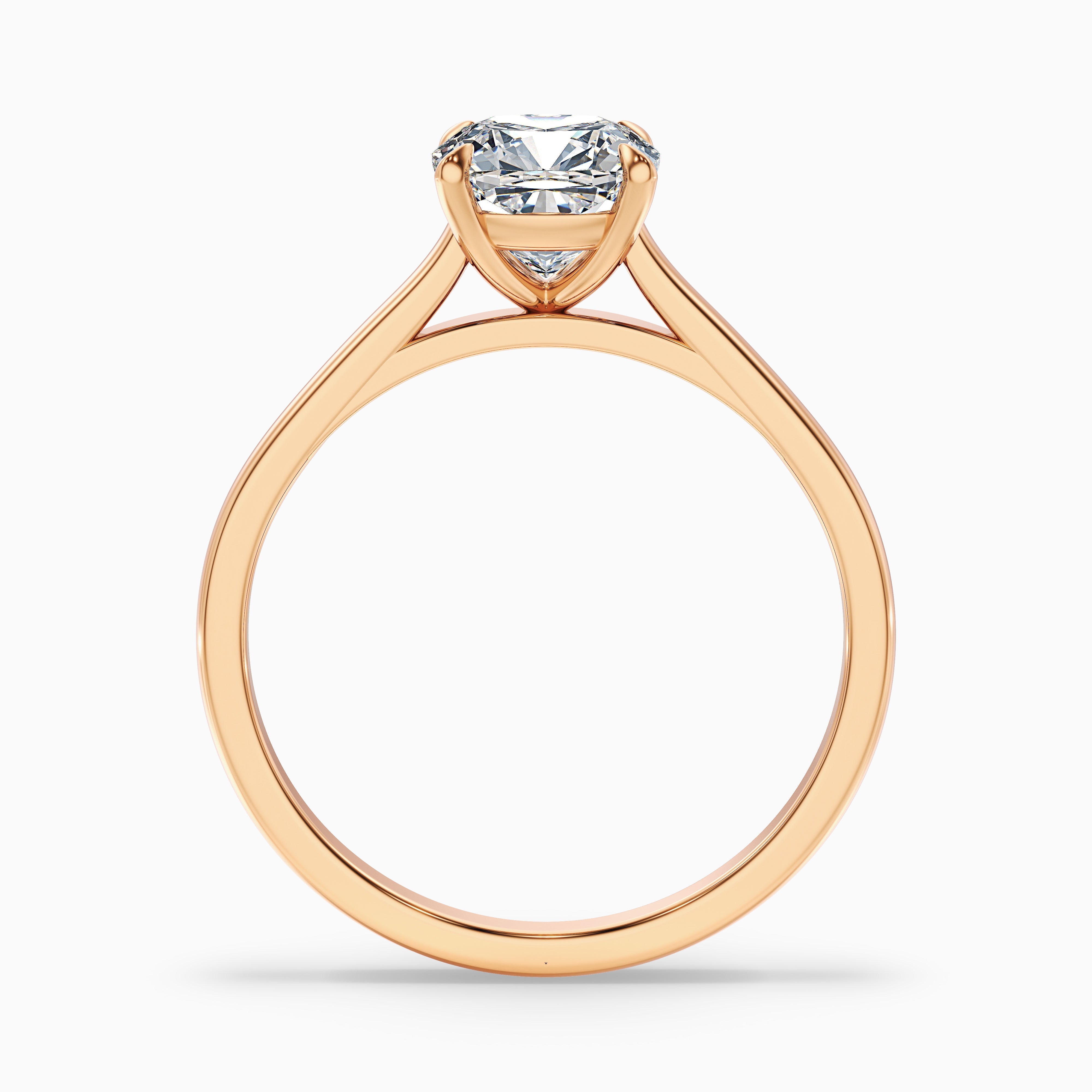 Joa 2.5 Carat Cushion Cut Solitaire Lab Grown Engagement Ring in 10k Yellow Gold