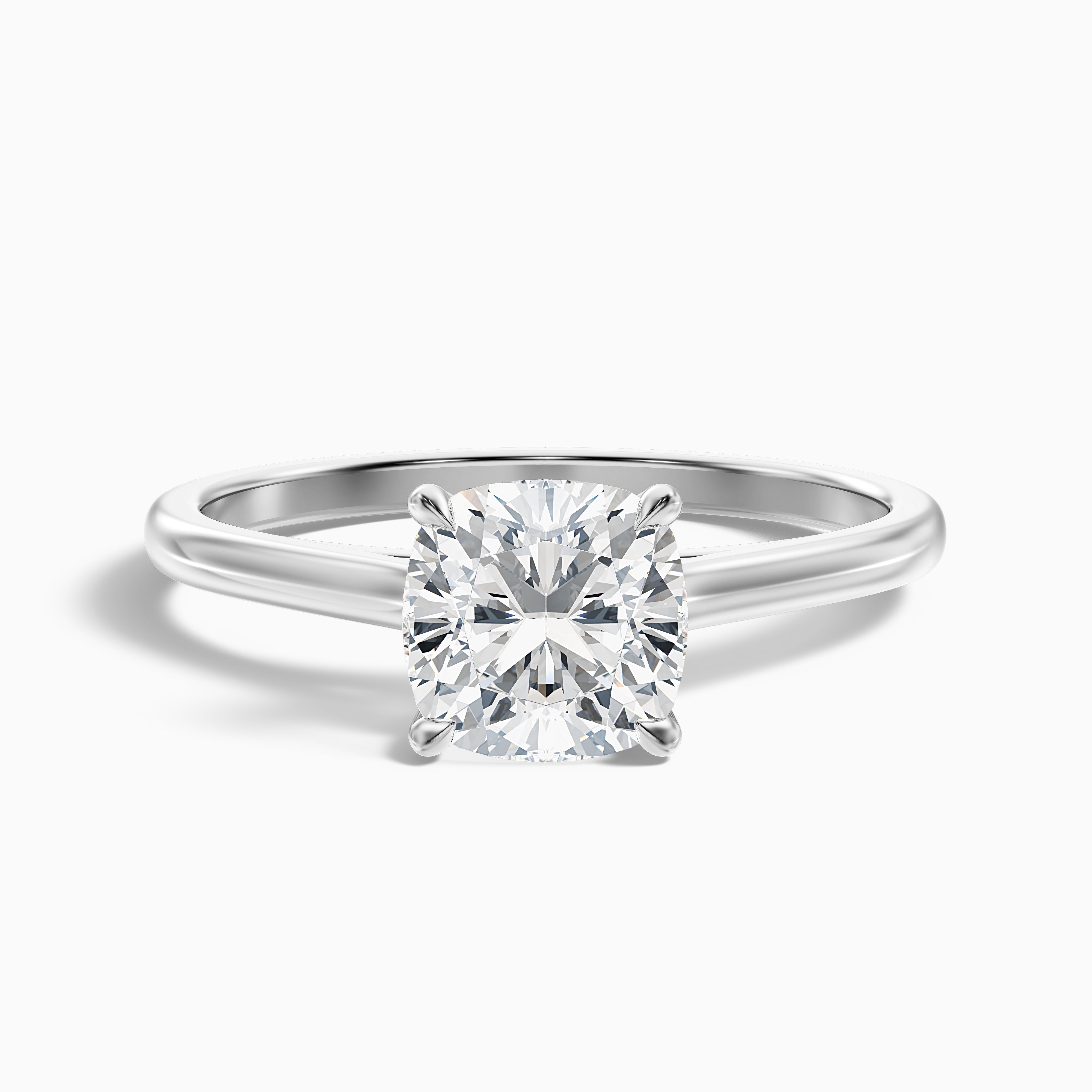 Joa 5 Carat Cushion Cut Solitaire Lab Grown Engagement Ring in 10k White Gold