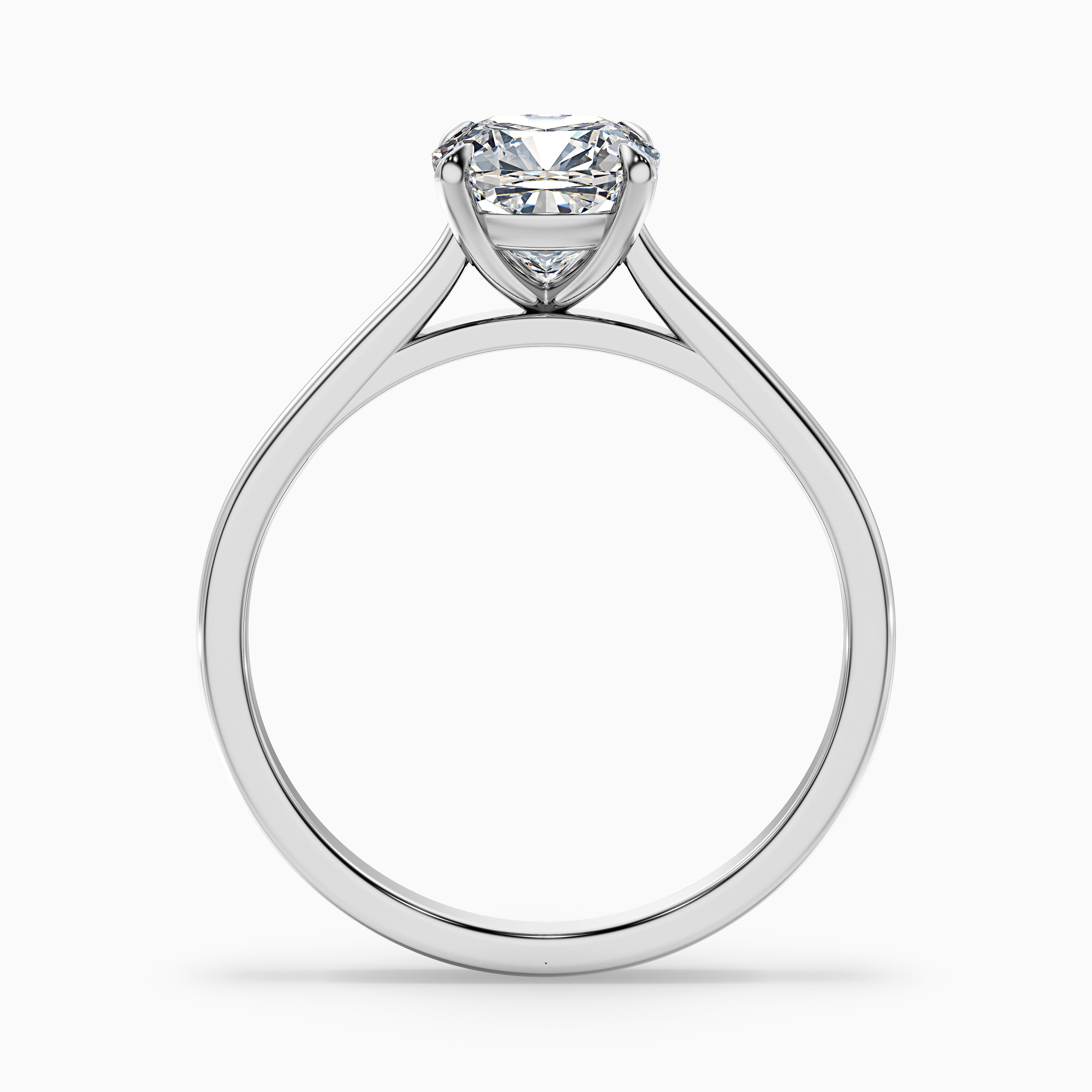 Aisha 1 Carat Cushion Cut Solitaire Moissanite Diamond Ring in Platinum