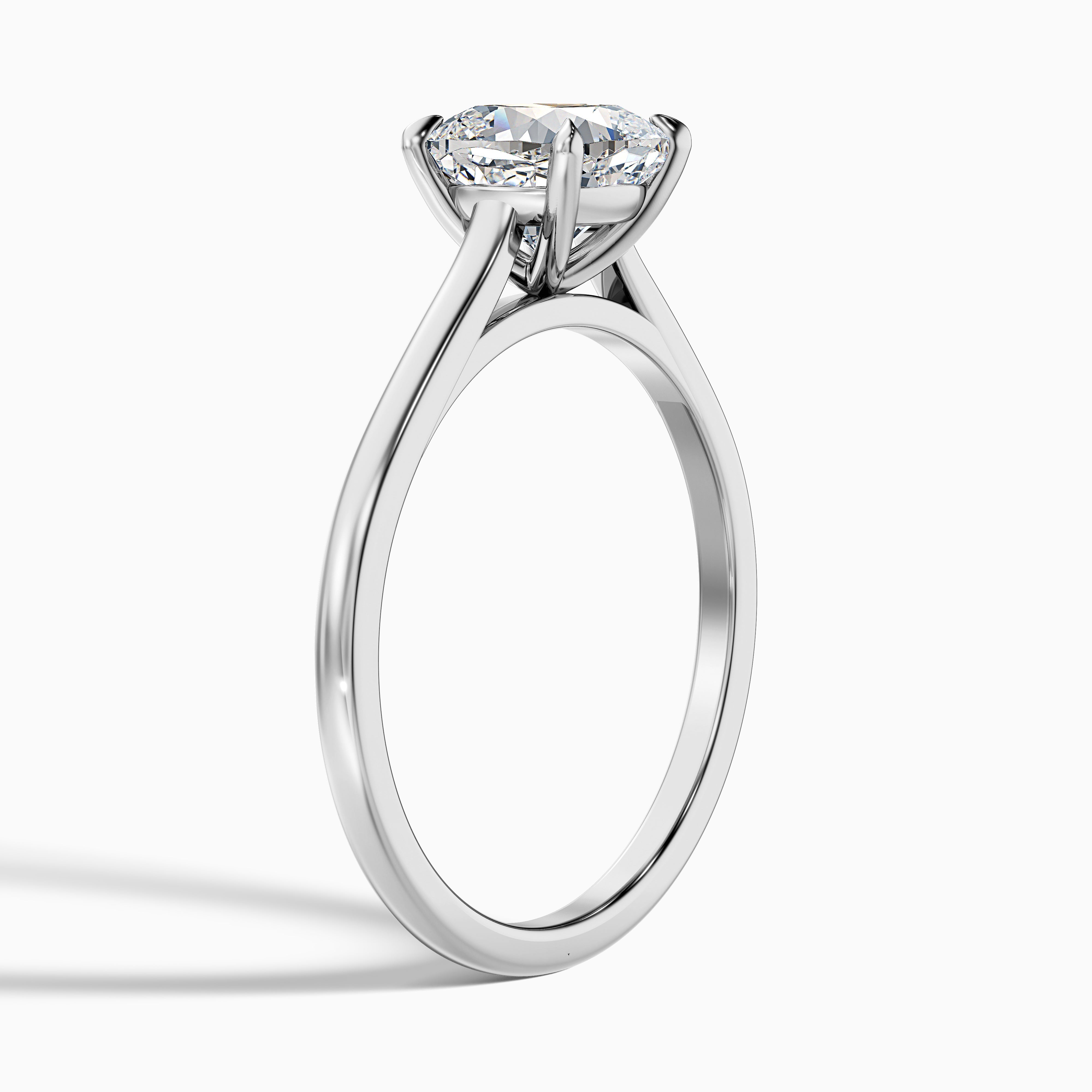 Aisha 3.5 Carat Cushion Cut Solitaire Moissanite Diamond Ring in Platinum