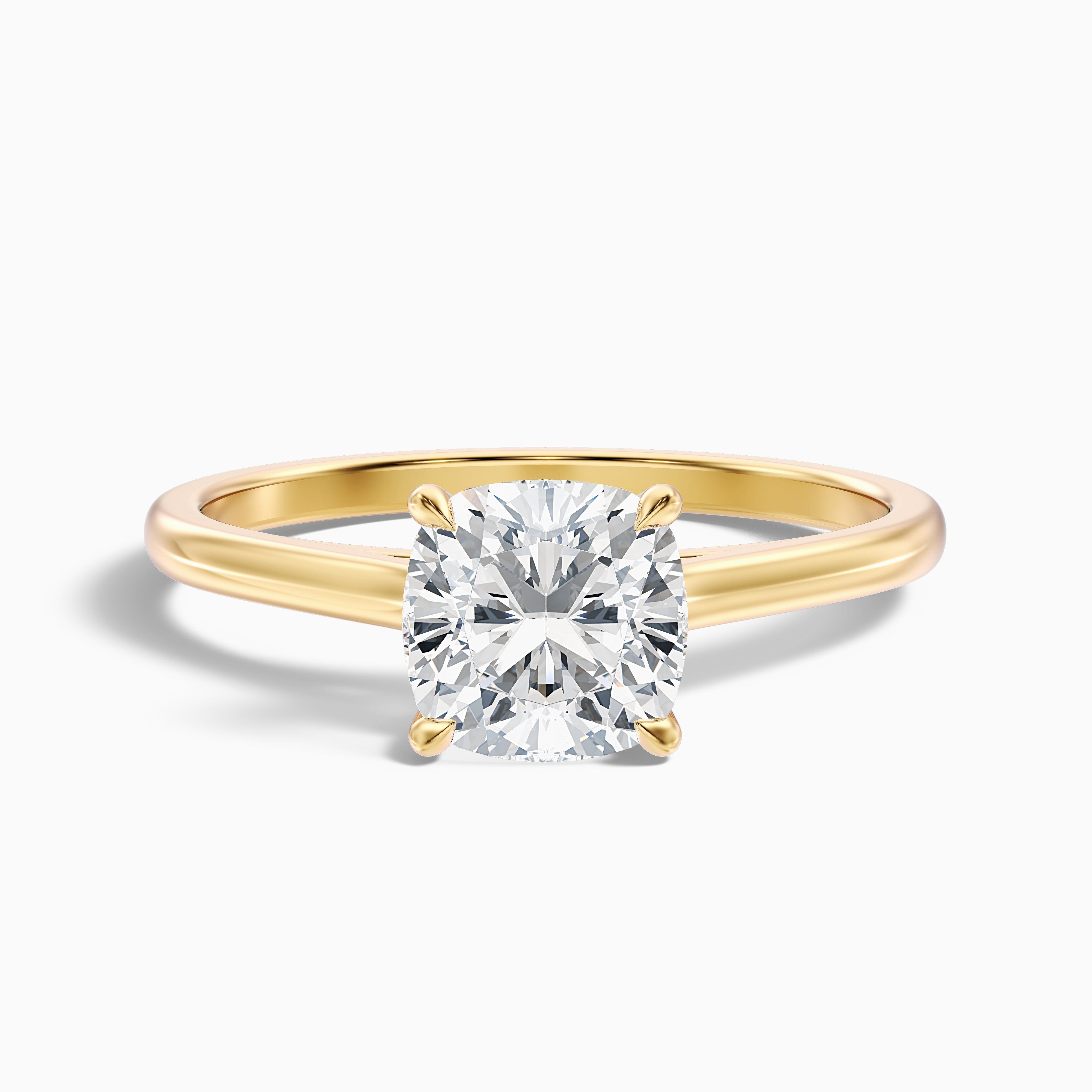 Joa 5 Carat Cushion Cut Solitaire Lab Grown Engagement Ring in 10k White Gold