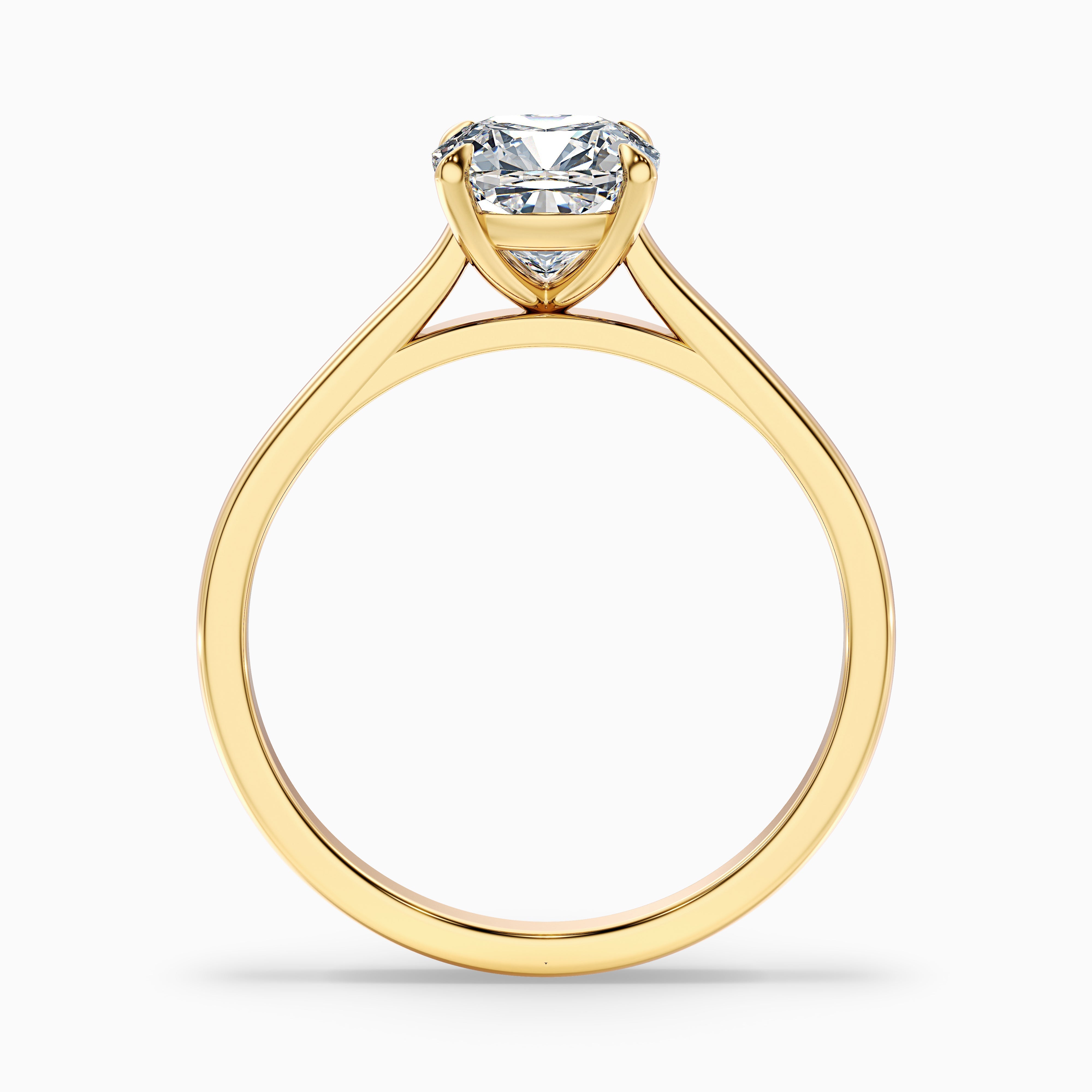 Aisha 2 Carat Cushion Cut Solitaire Moissanite Diamond Ring in 18k Rose Gold