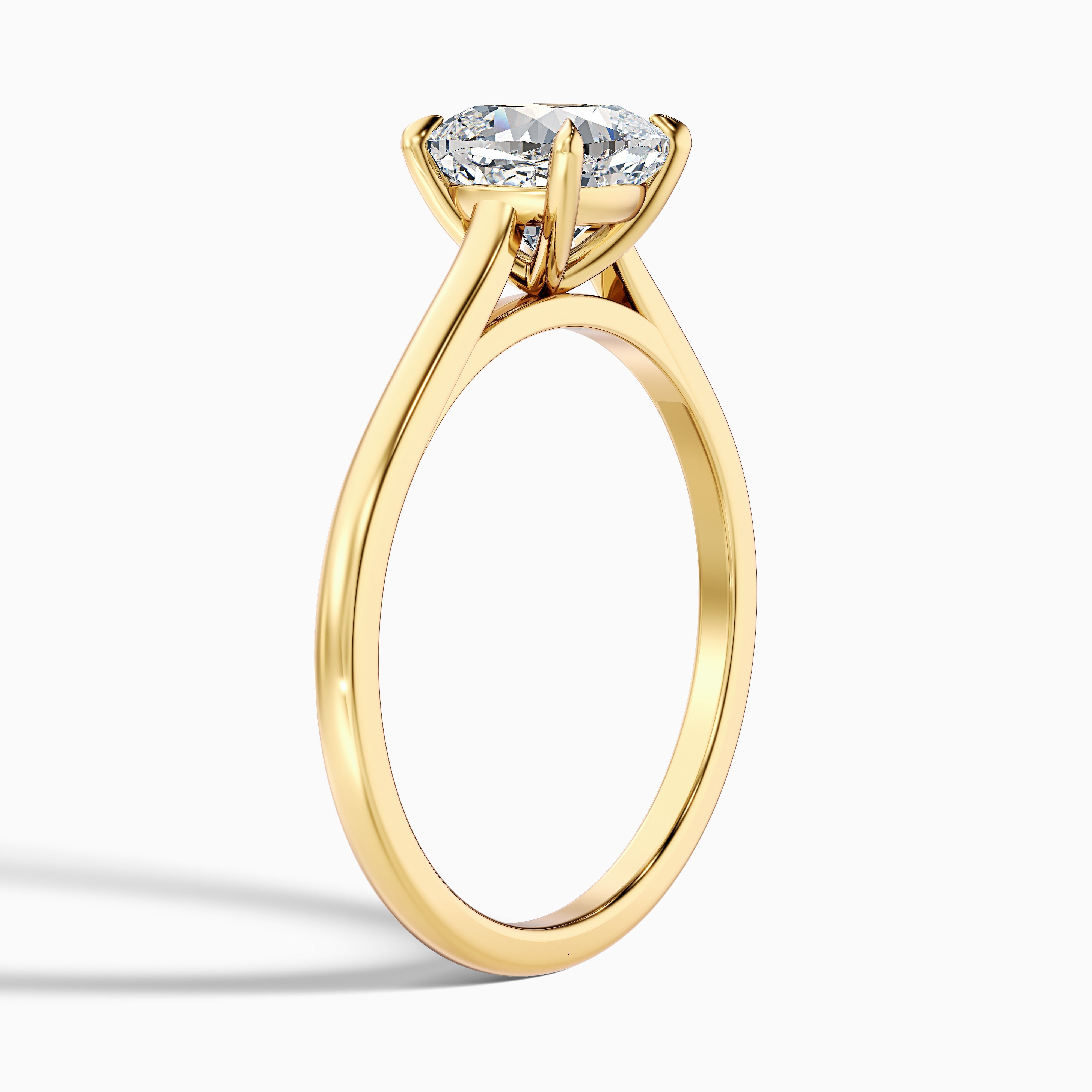 Joa 3 Carat Cushion Cut Solitaire Lab Grown Engagement Ring in 10k White Gold