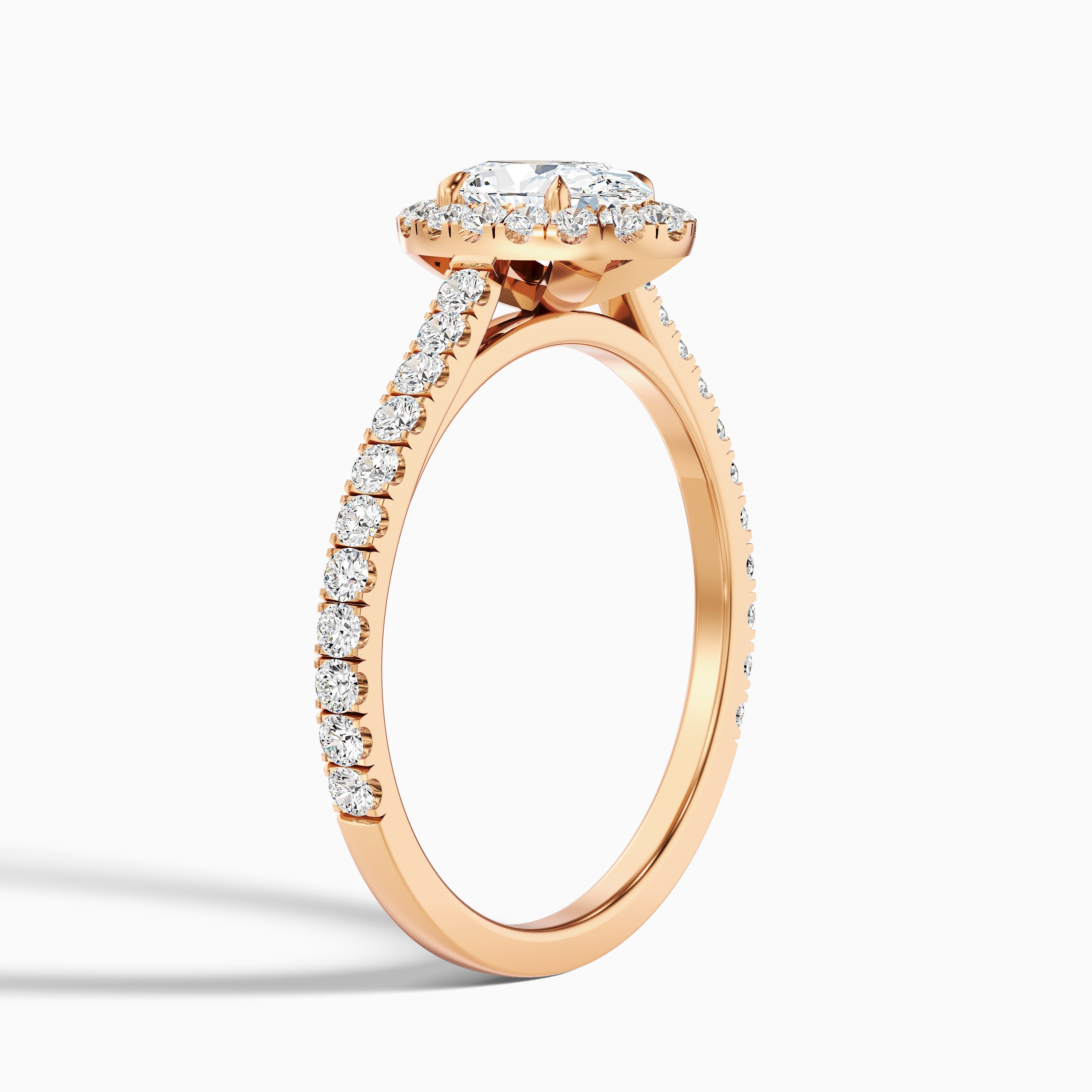 Adley 2 Carat Oval Halo Pave Moissanite Diamond Ring in 10k White Gold