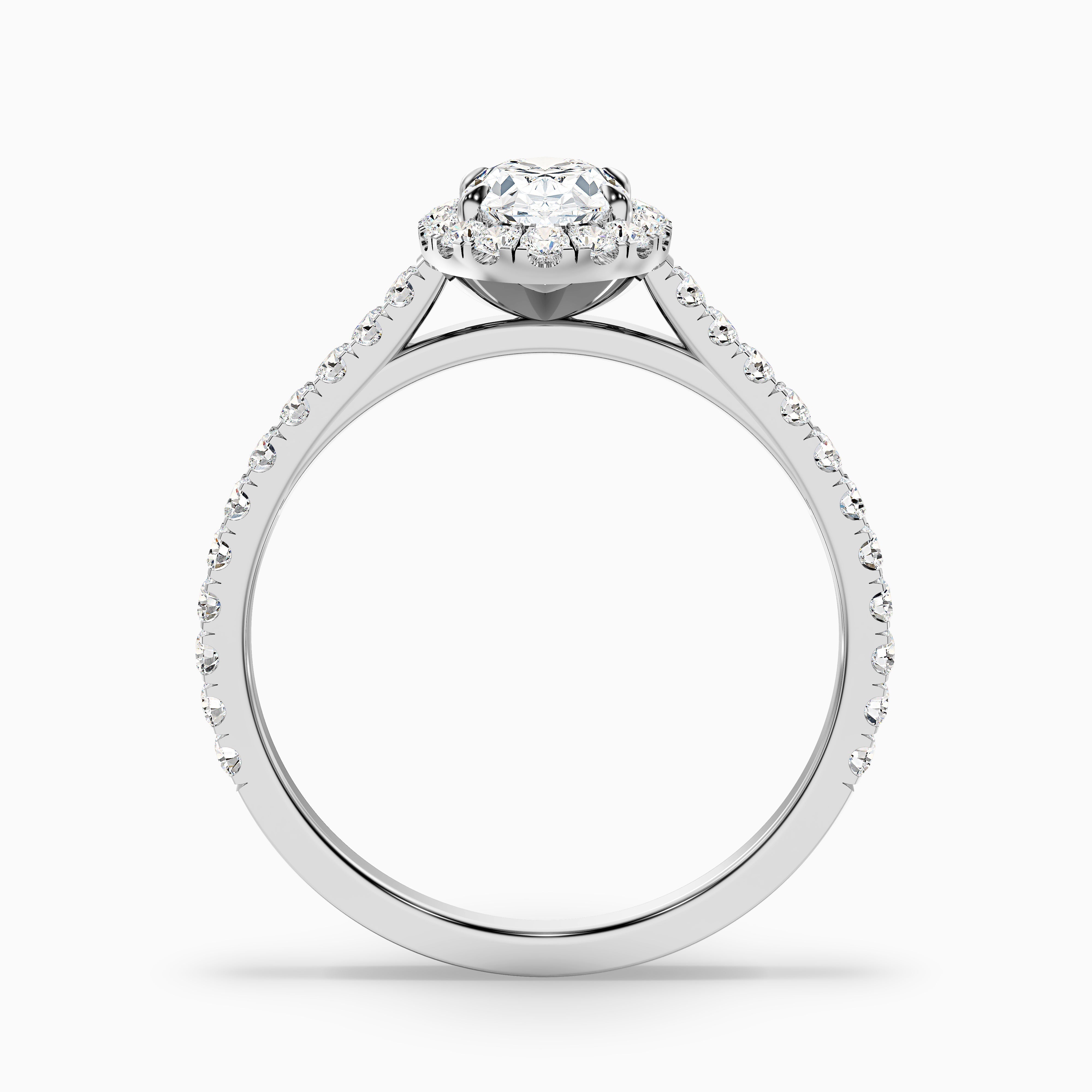 Zia 2.5 Carat Oval Halo Pave Lab Grown Engagement Ring in 18k Rose Gold