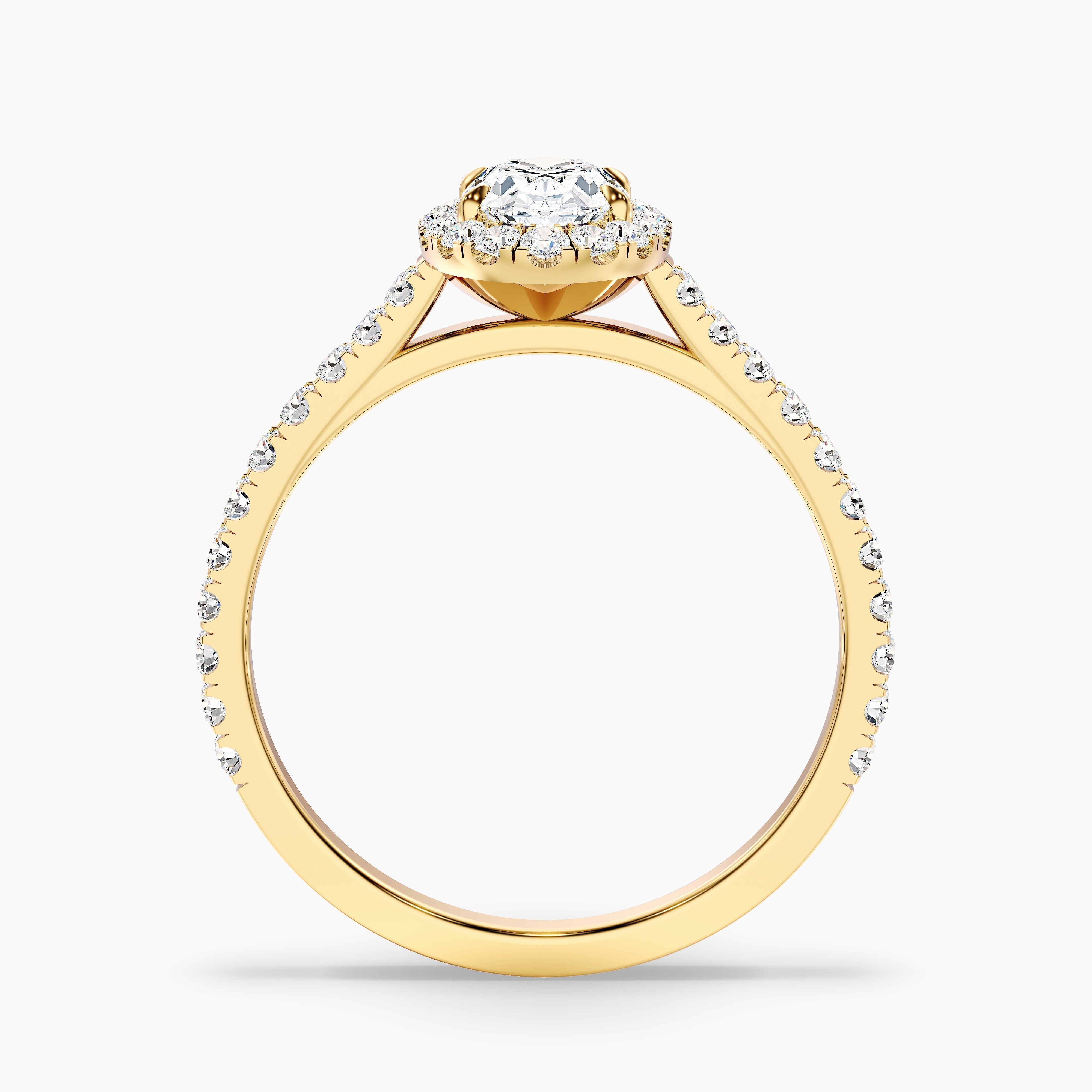 Adley 5 Carat Oval Halo Pave Moissanite Diamond Ring in 14k White Gold