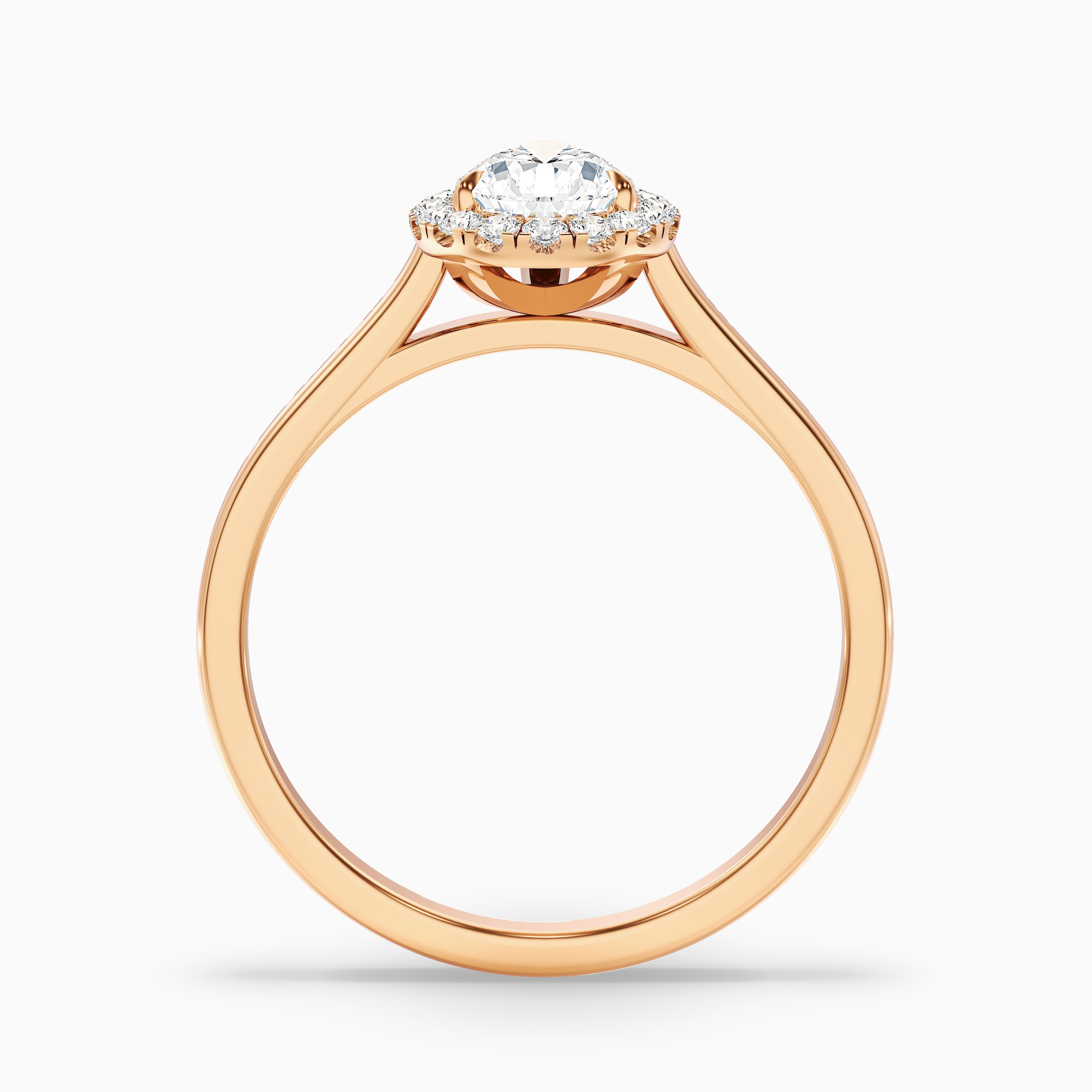 Arya 1 Carat Pear Halo Moissanite Diamond Ring in Platinum
