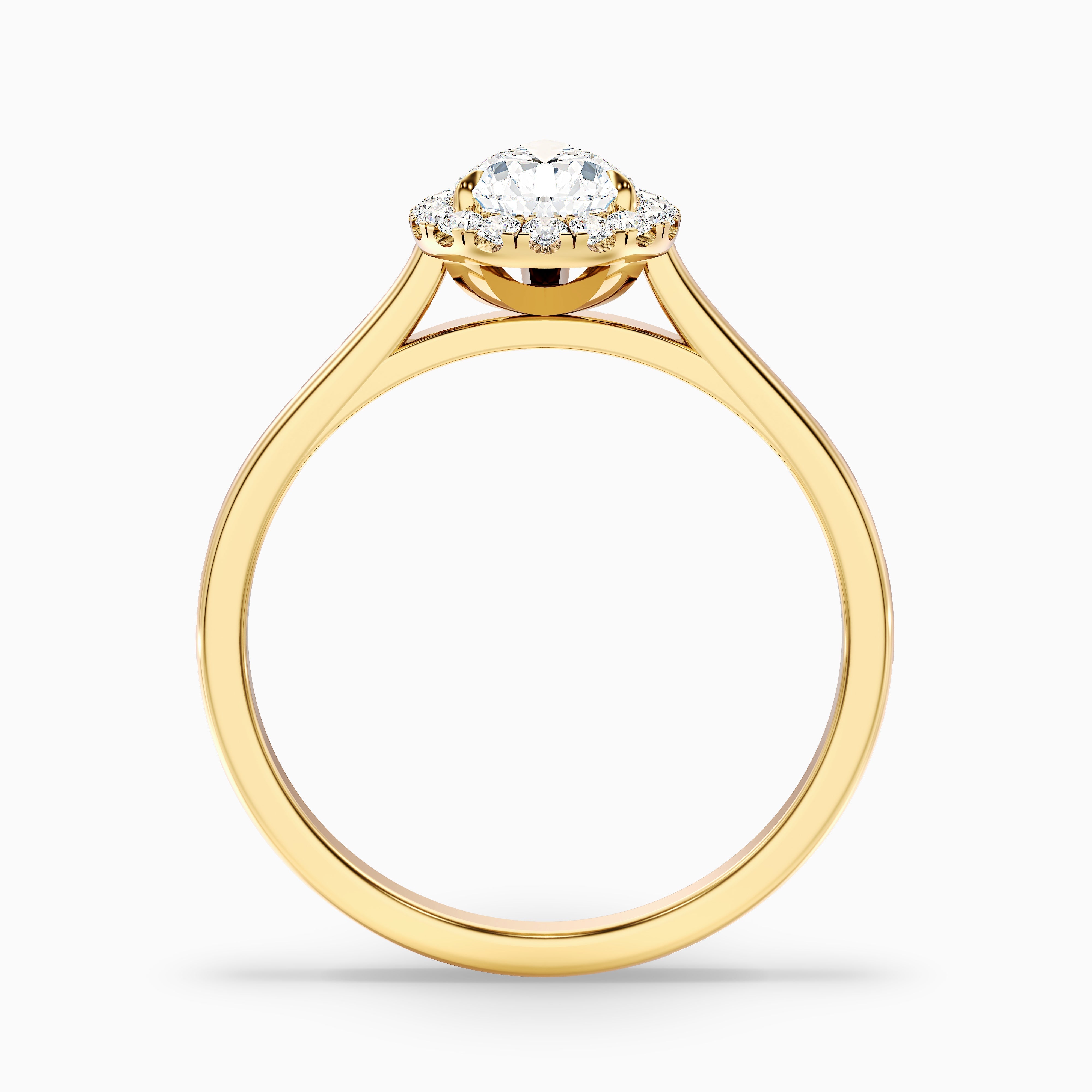 Arya 1.5 Carat Pear Halo Moissanite Diamond Ring in 10k Rose Gold