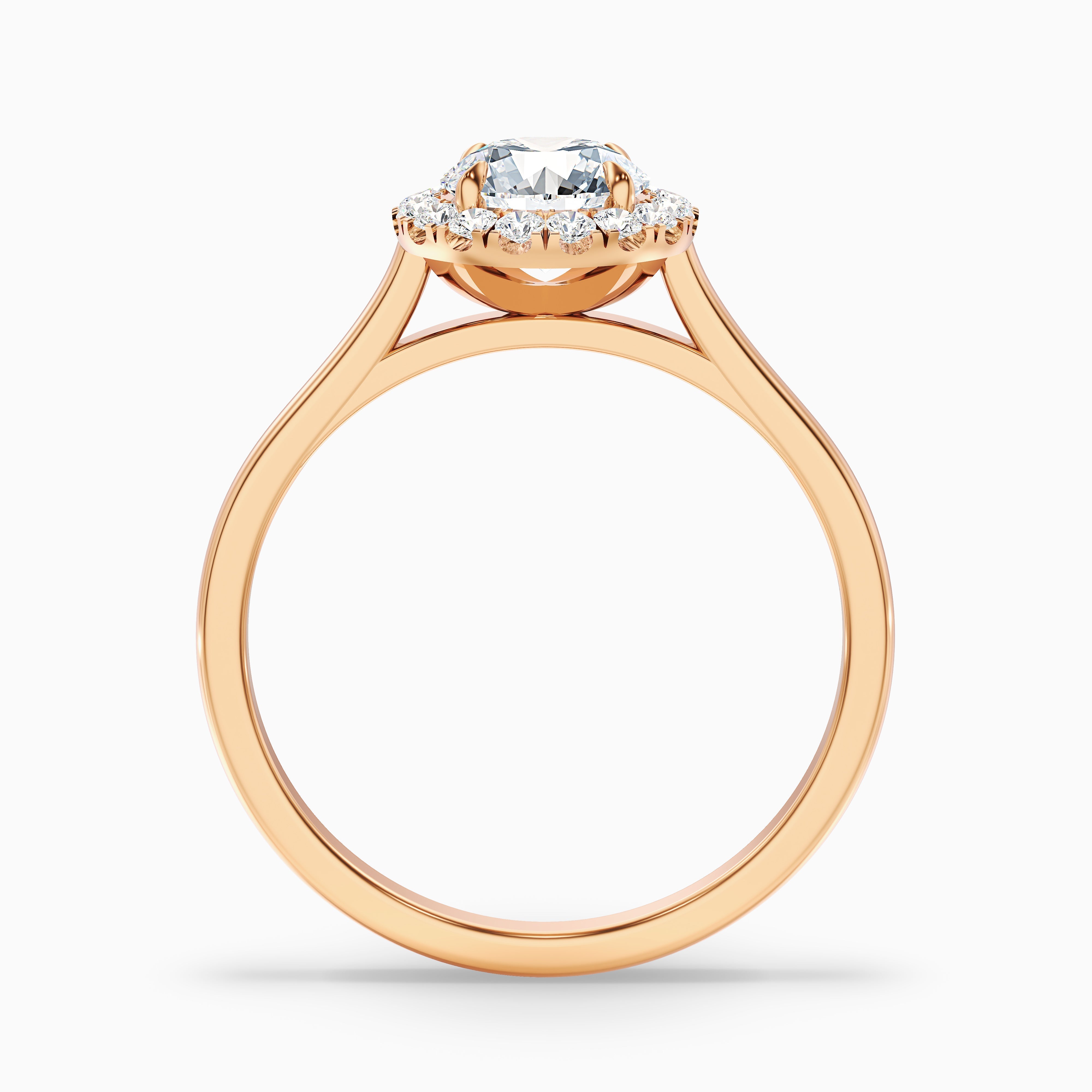 Ember 5.5 Carat Round Halo Pave Moissanite Diamond Ring in 14k White Gold