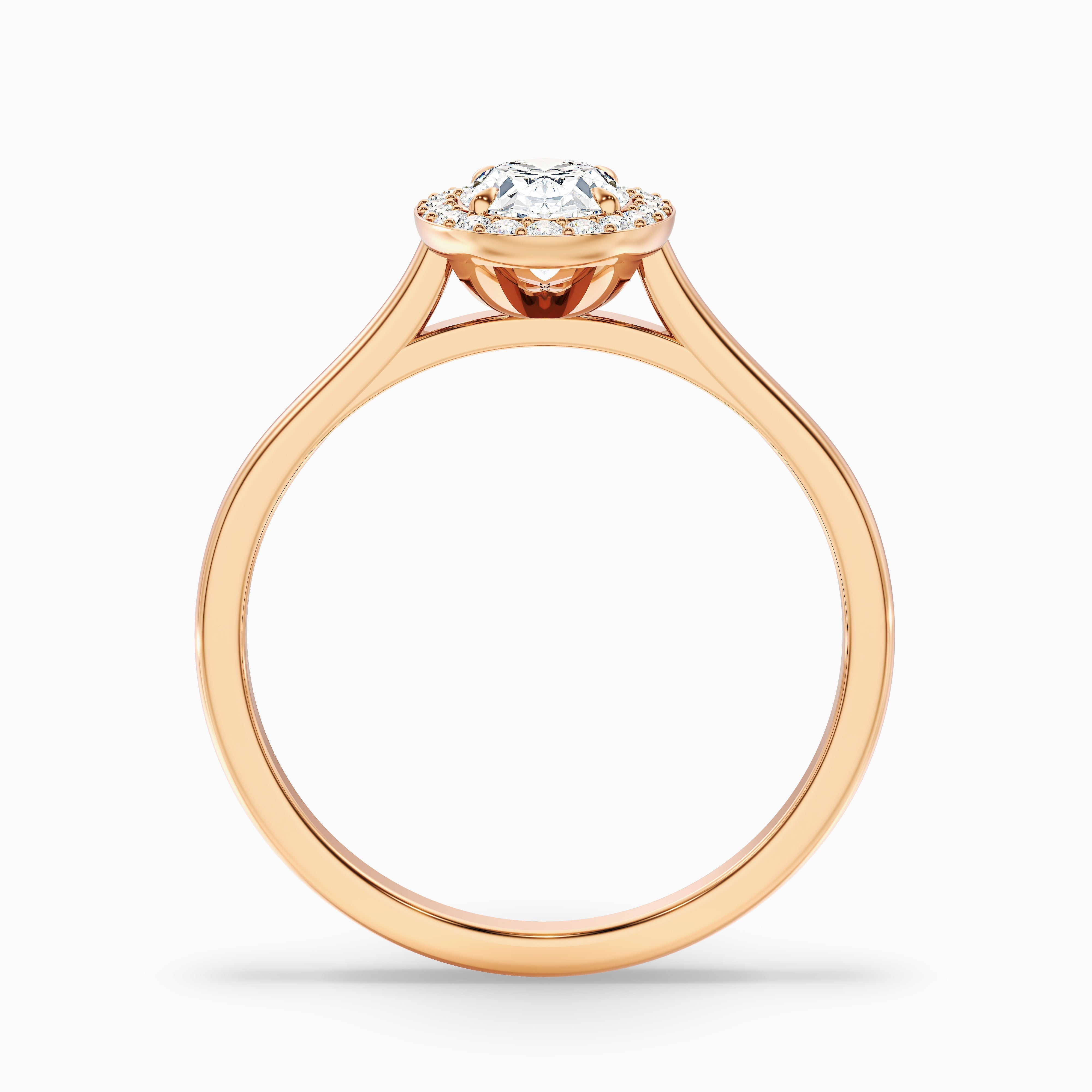 Kyra 1.5 Carat Oval Cut Halo Moissanite Diamond Ring in 14k Yellow Gold