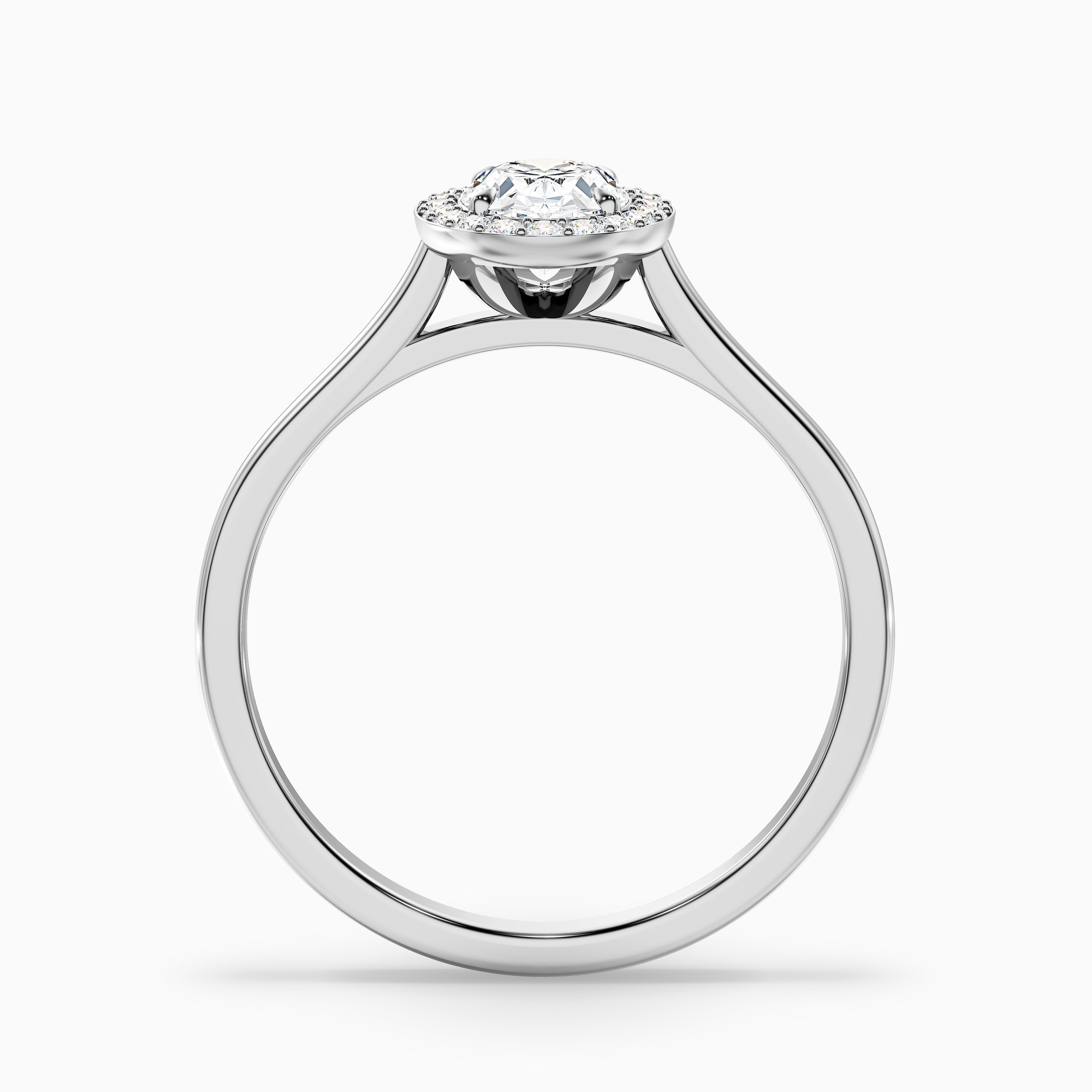 Kyra 4.5 Carat Oval Cut Halo Moissanite Diamond Ring in 14k Yellow Gold