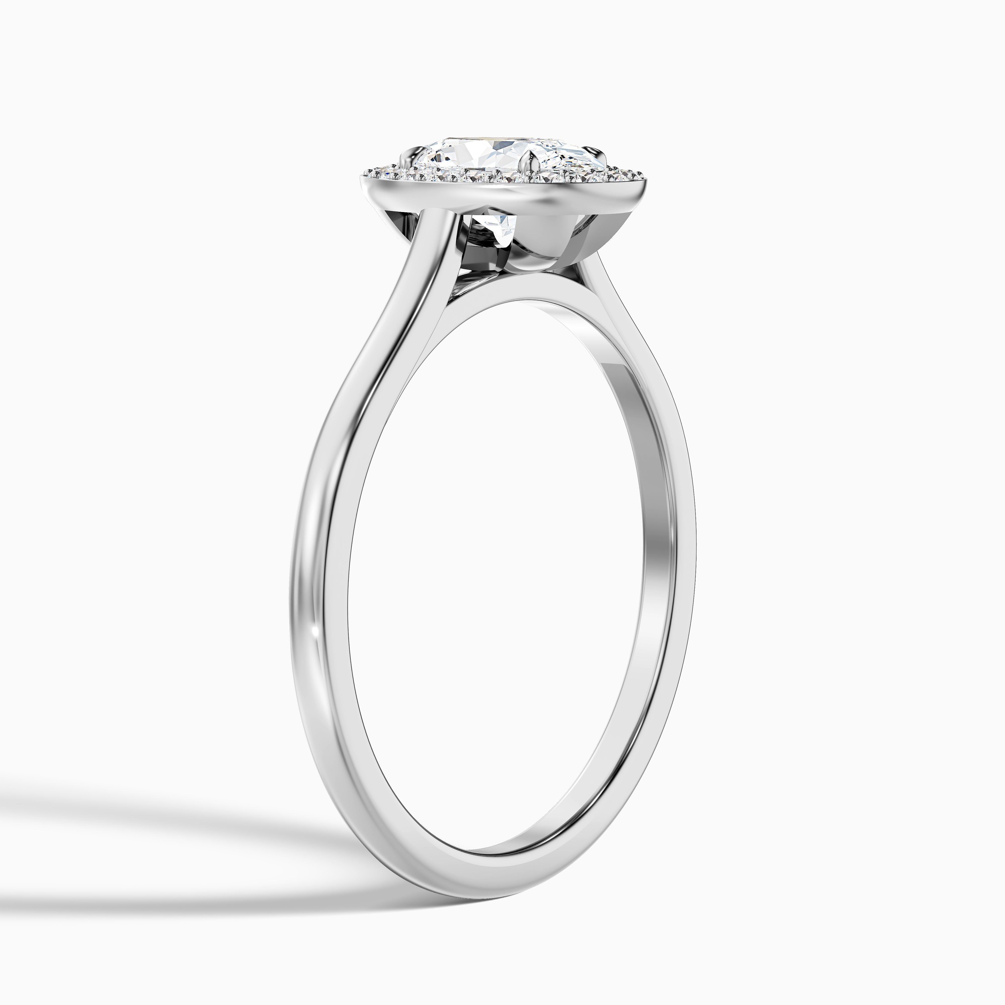 Kyra 2.5 Carat Oval Cut Halo Moissanite Diamond Ring in Platinum