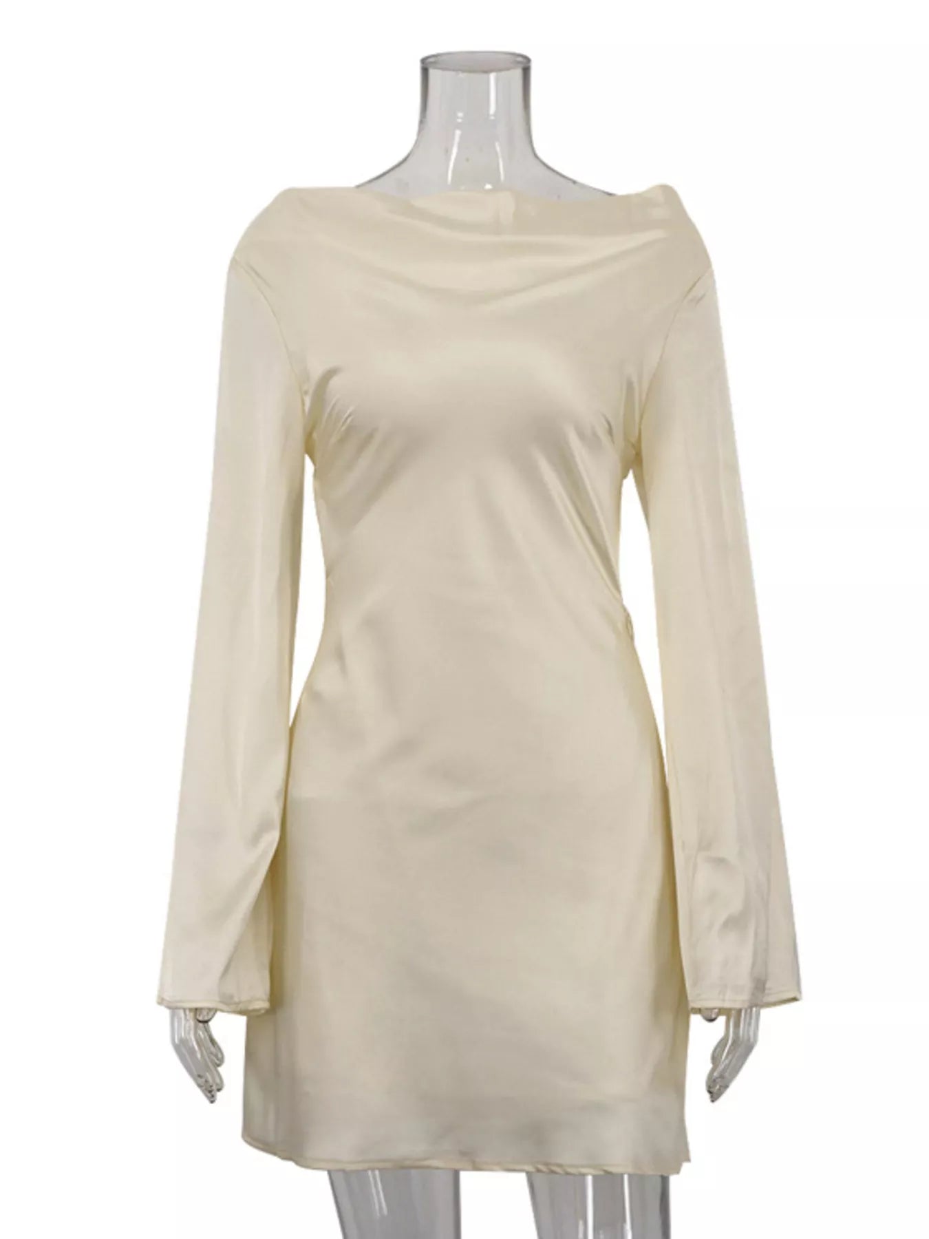 Backless Long Sleeve Mini Dress
