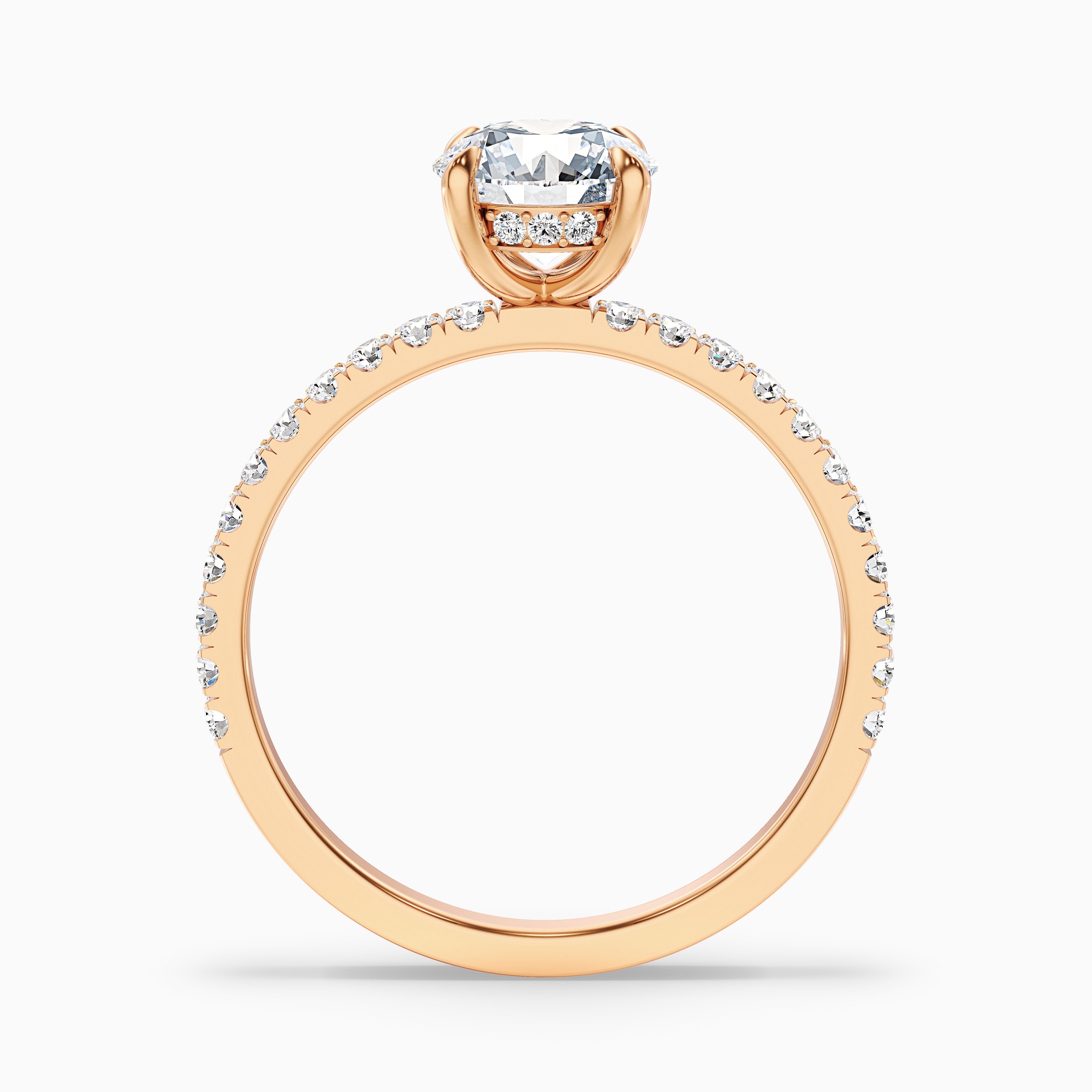Claire 4.5 Carat Round Hidden Halo Pave Lab Grown Engagement Ring in 14k White Gold