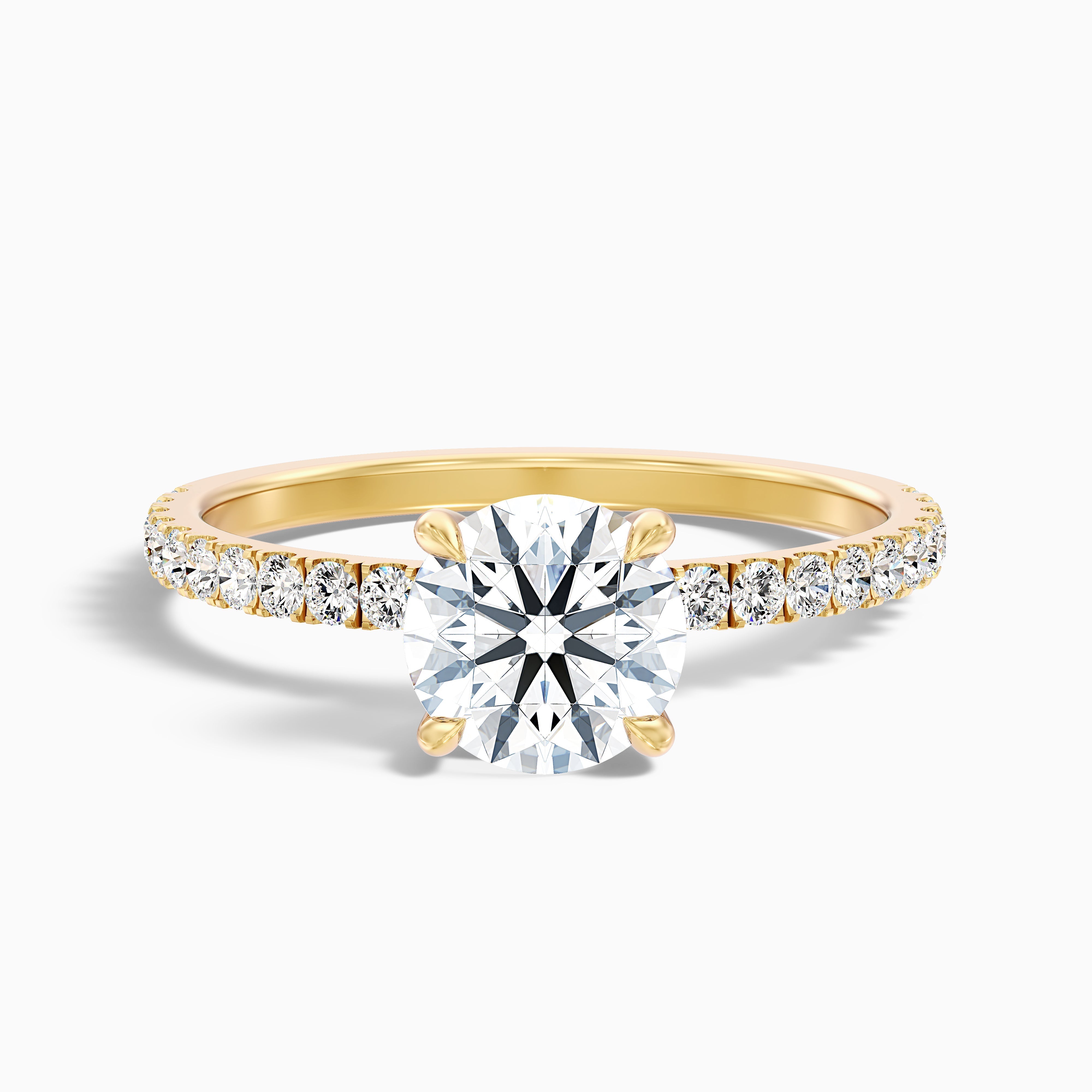 Nora 5.5 Carat Round Hidden Halo Pave Moissanite Diamond Ring in Platinum