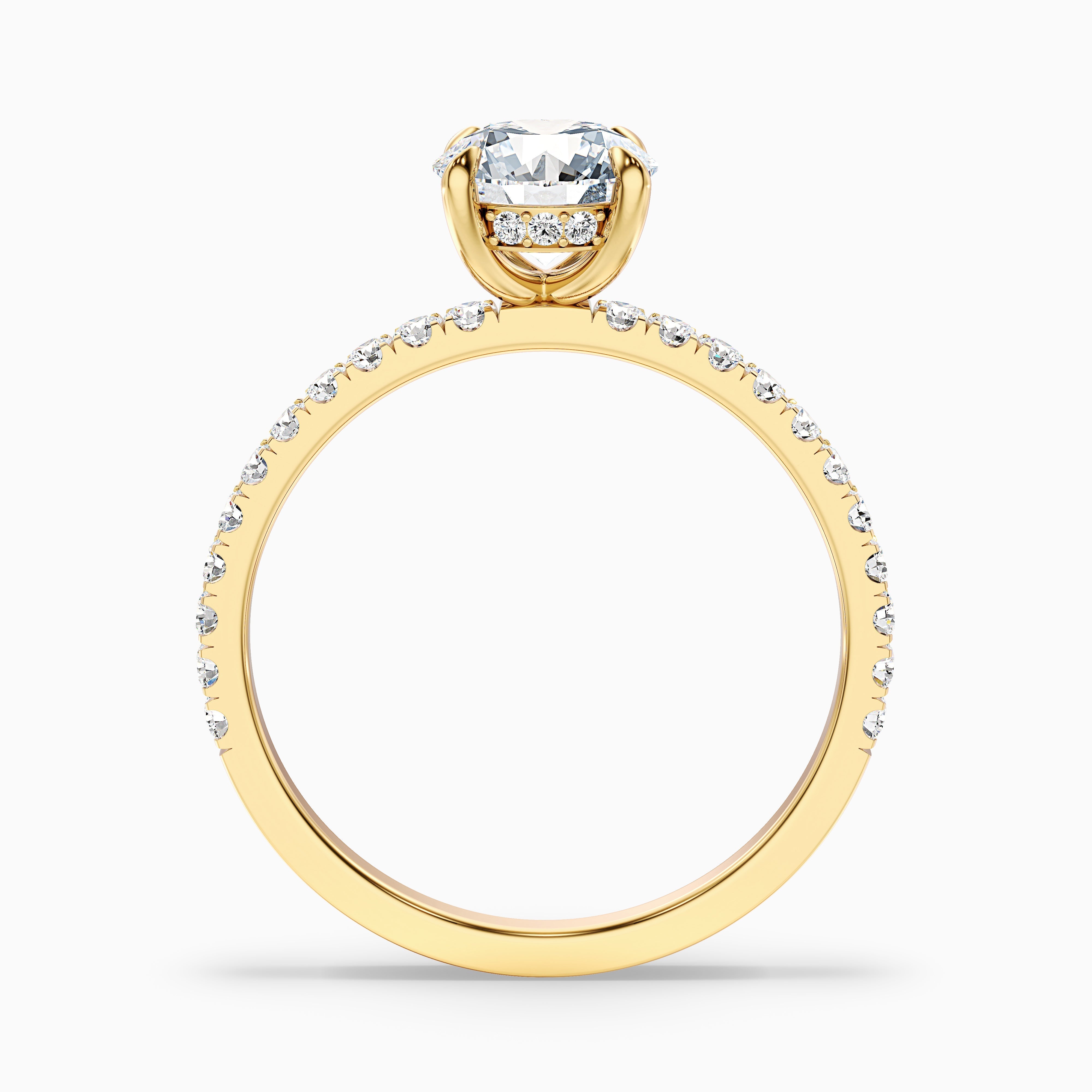 Claire 1 Carat Round Hidden Halo Pave Lab Grown Engagement Ring in 18k White Gold