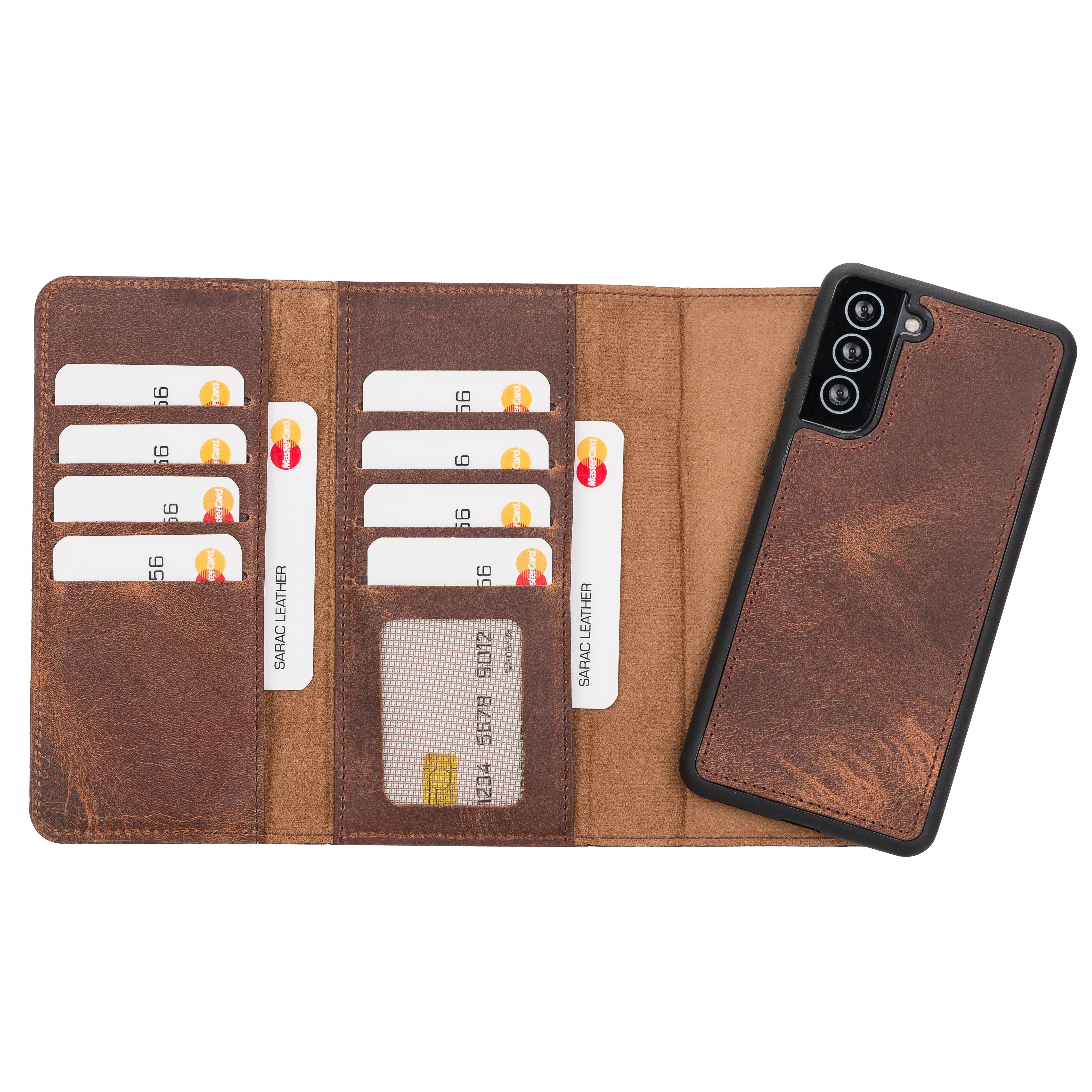Samsung Galaxy S21 Plus Leather Wallet Case Detachable RFID – Santa