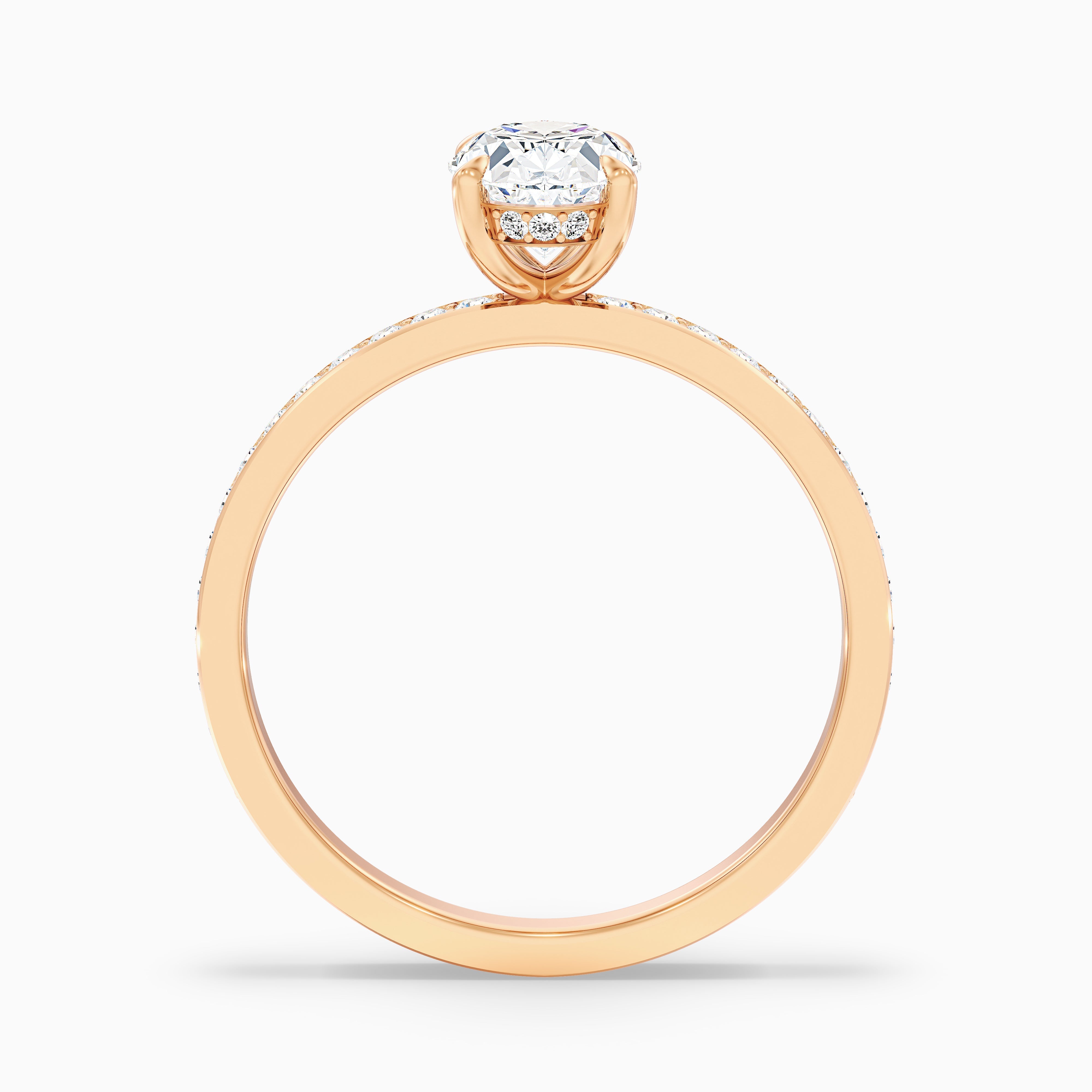 Cora 4 Carat Oval Hidden Halo Pave Lab Grown Engagement Ring in 14k White Gold
