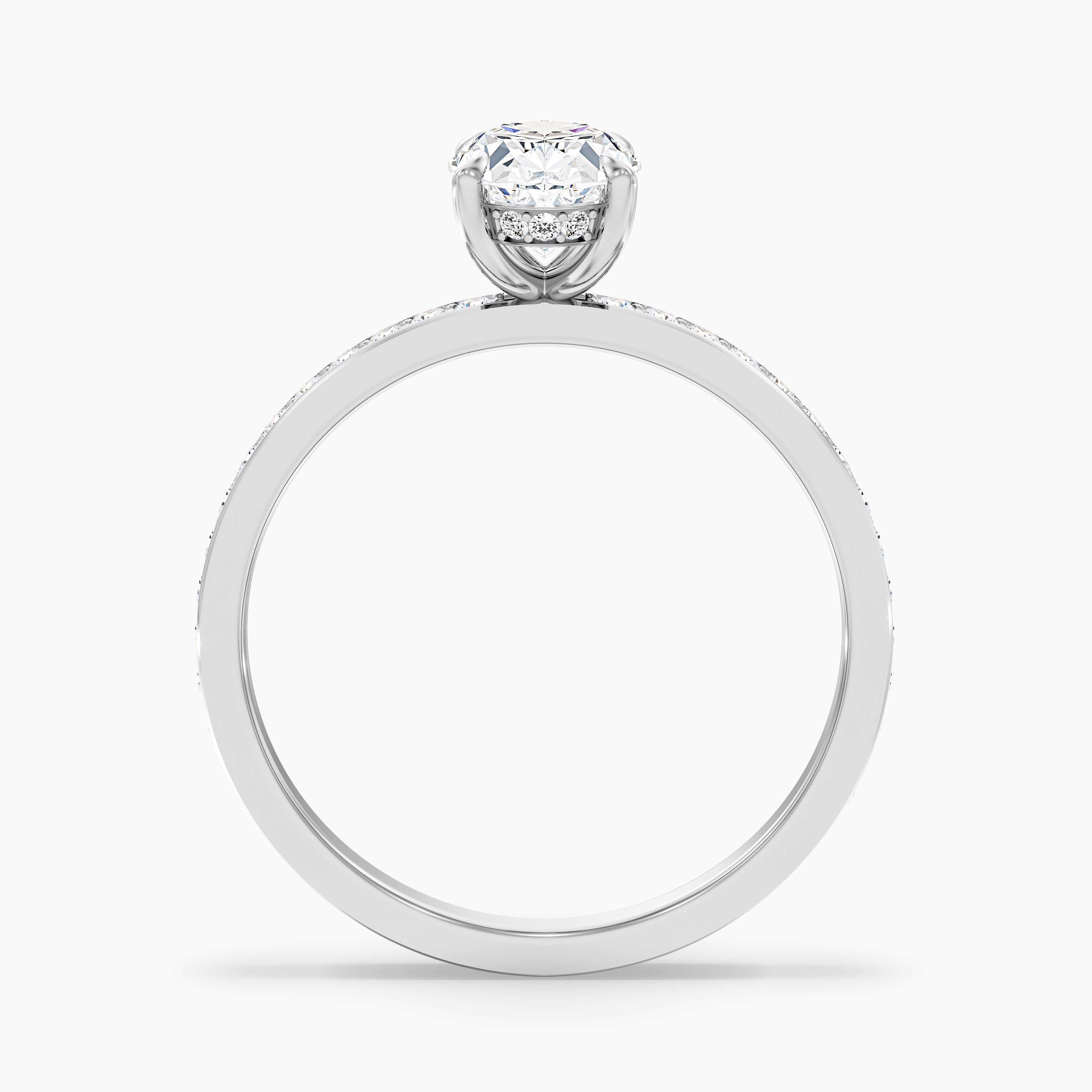 Cora 1.5 Carat Oval Hidden Halo Pave Lab Grown Engagement Ring in 14k Yellow Gold