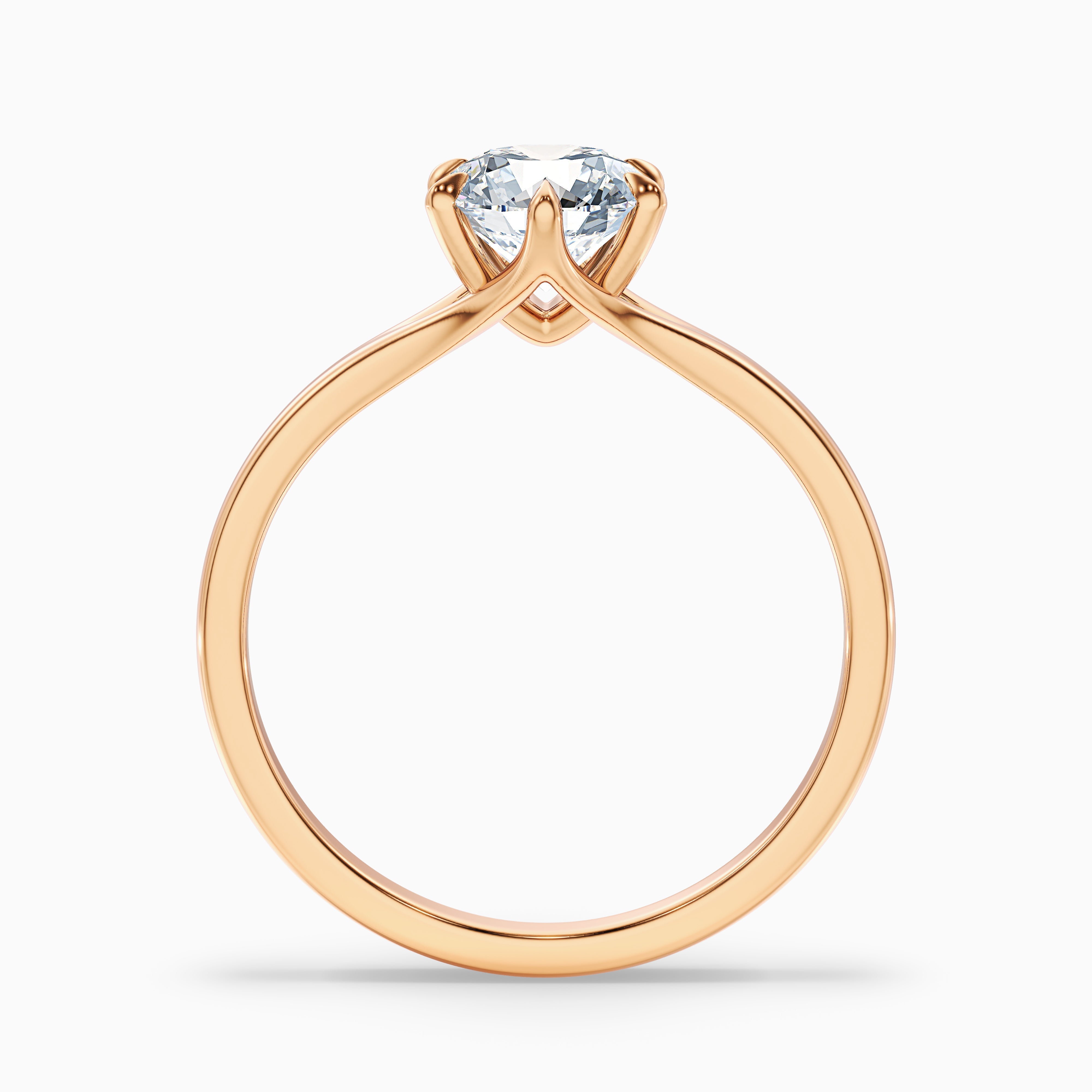 Gina 2.5 Carat Round Solitaire Lab Grown Engagement Ring in 14k Rose Gold