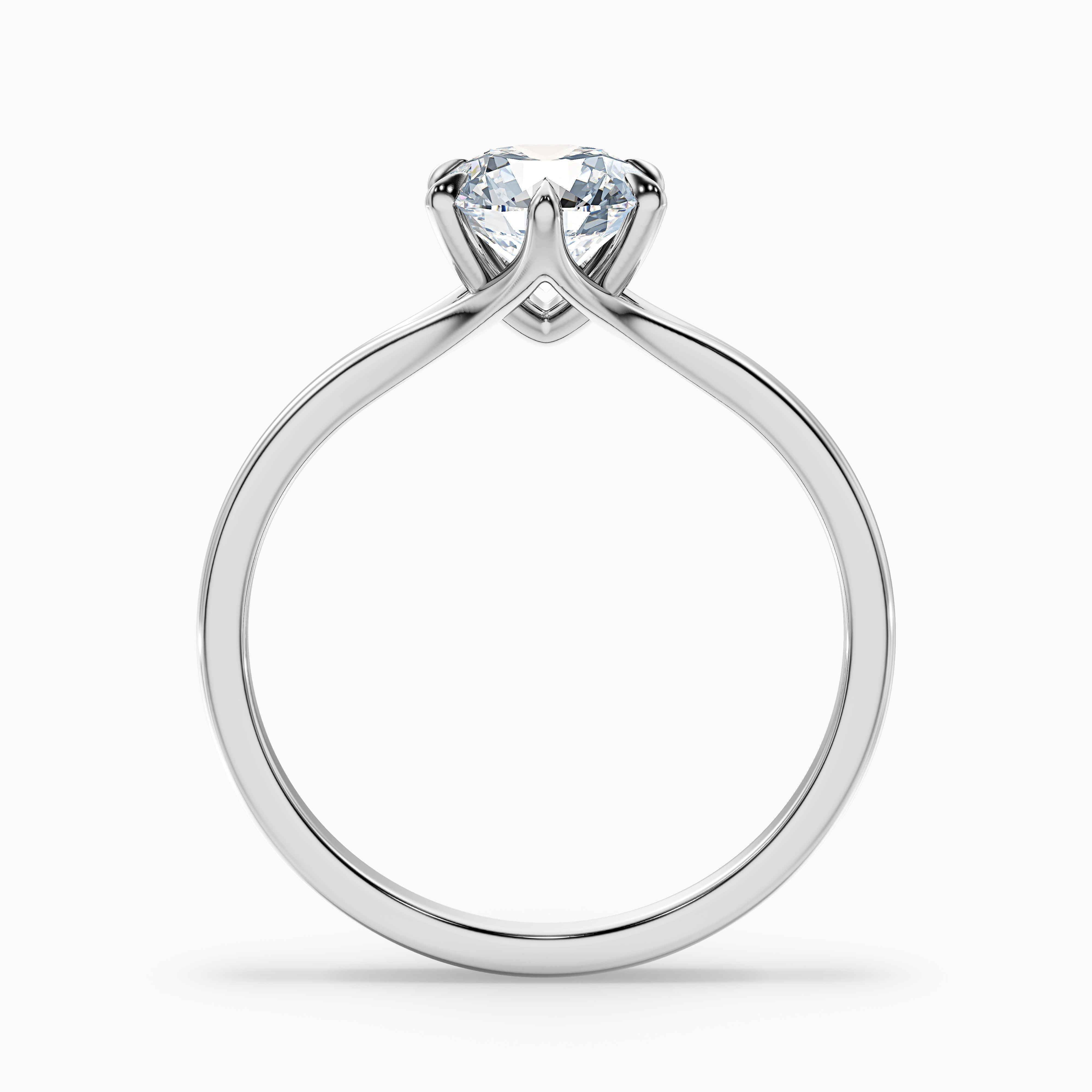 June 2.5 Carat Round Solitaire Moissanite Diamond Ring in 10k White Gold