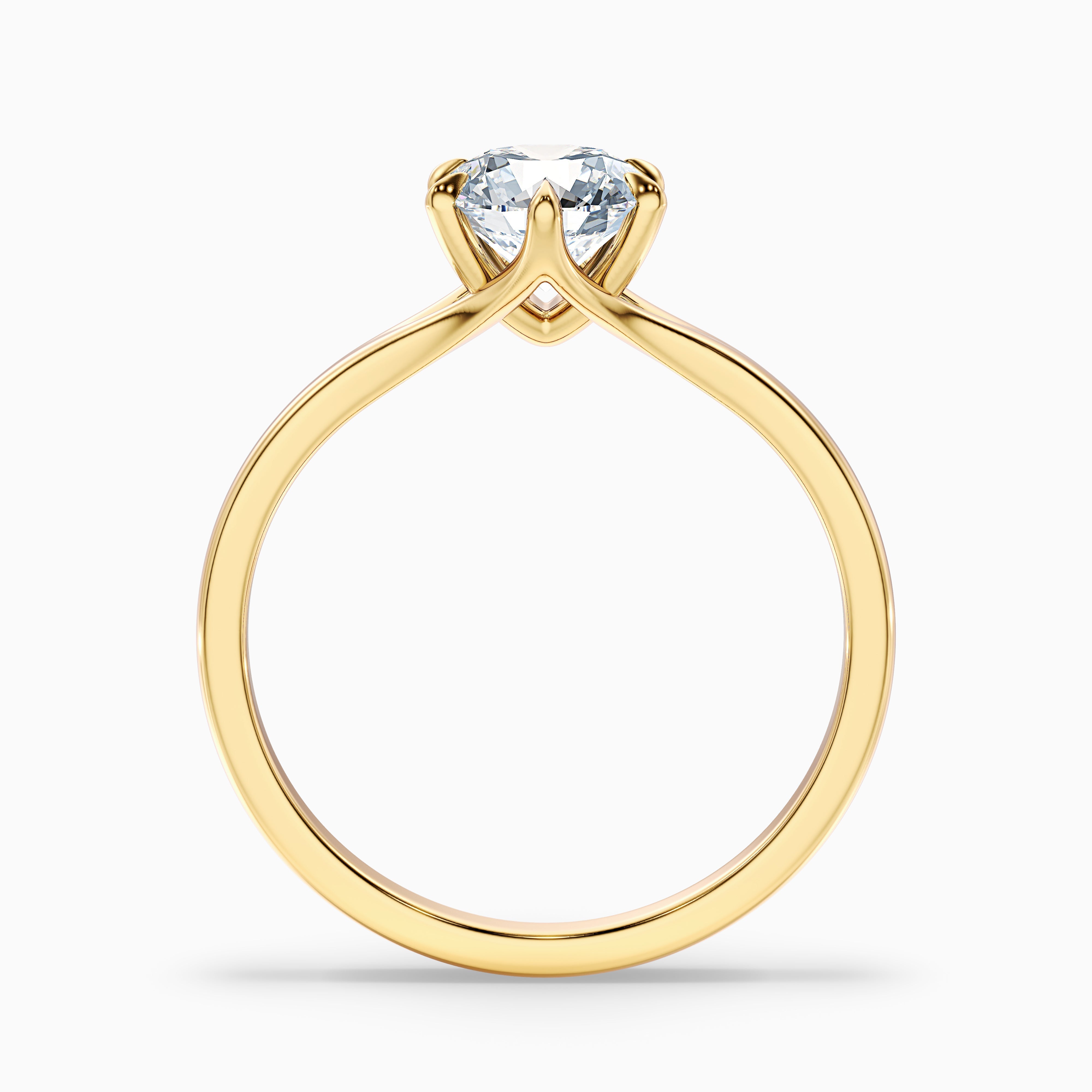 Gina 4 Carat Round Solitaire Lab Grown Engagement Ring in 18k Rose Gold