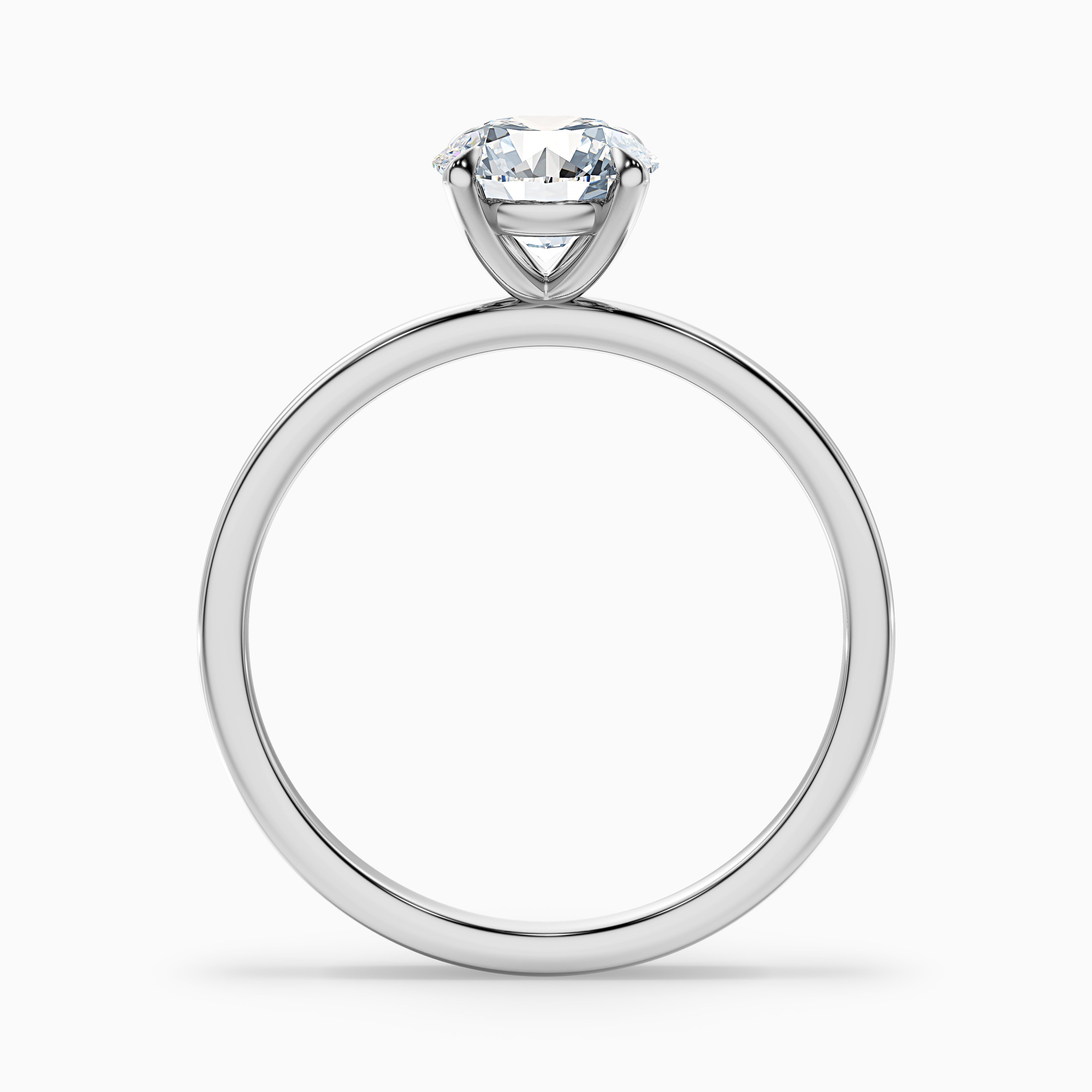 Grace 1 Carat Round Cut Solitaire Lab Grown Engagement Ring in 14k White Gold