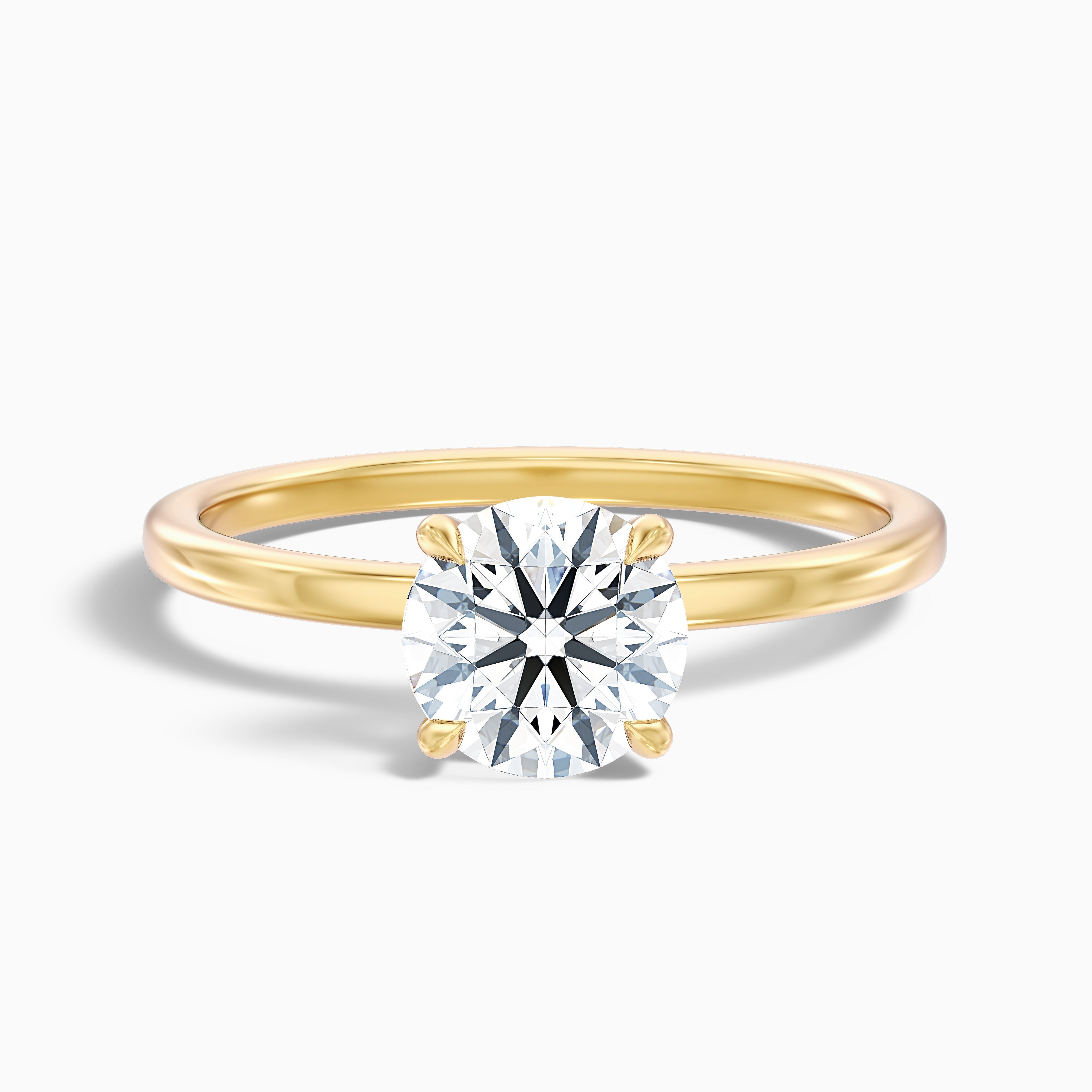 Grace 1 Carat Round Cut Solitaire Lab Grown Engagement Ring in 14k White Gold