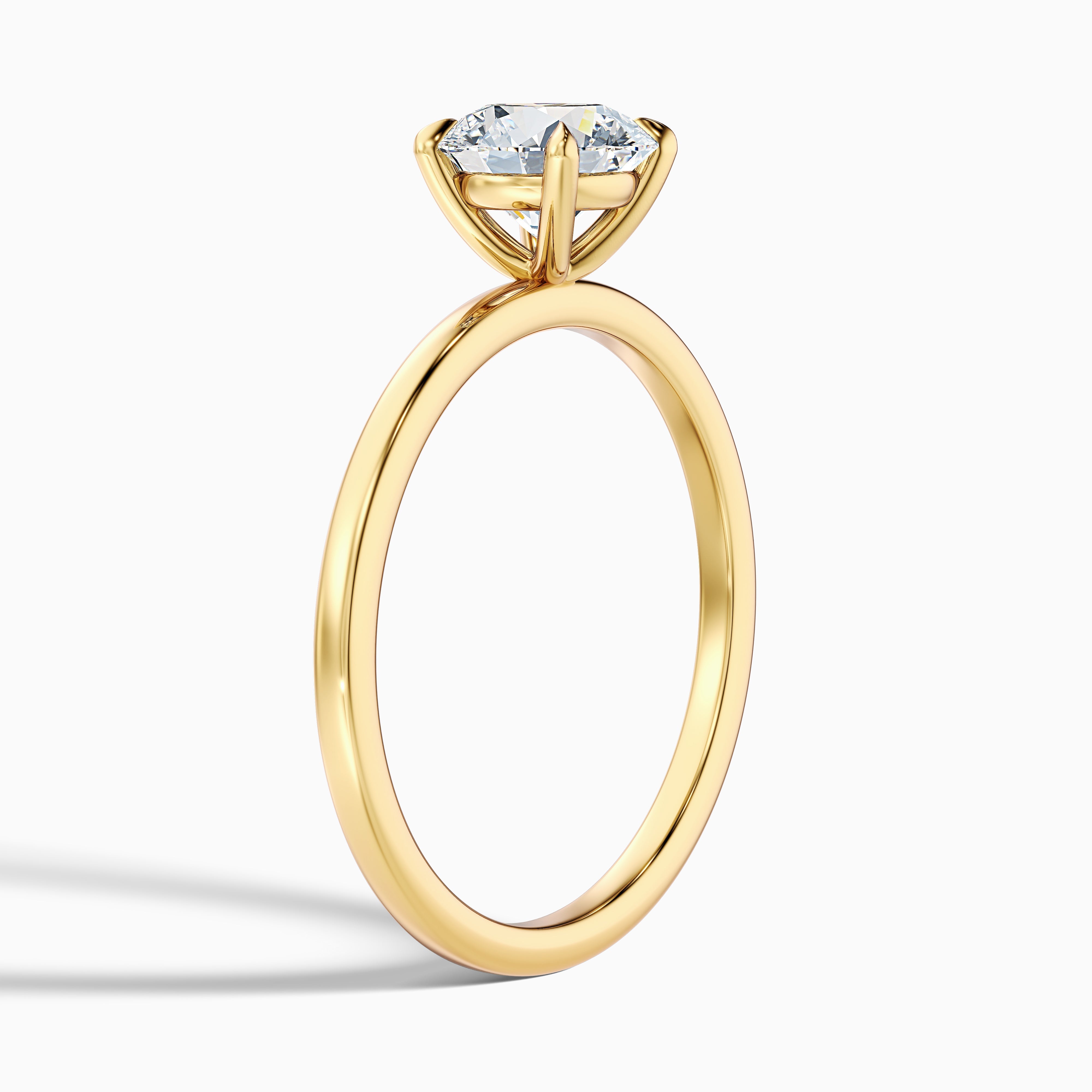 Jany 2 Carat Round Cut Solitaire Moissanite Diamond Ring in 14k Yellow Gold