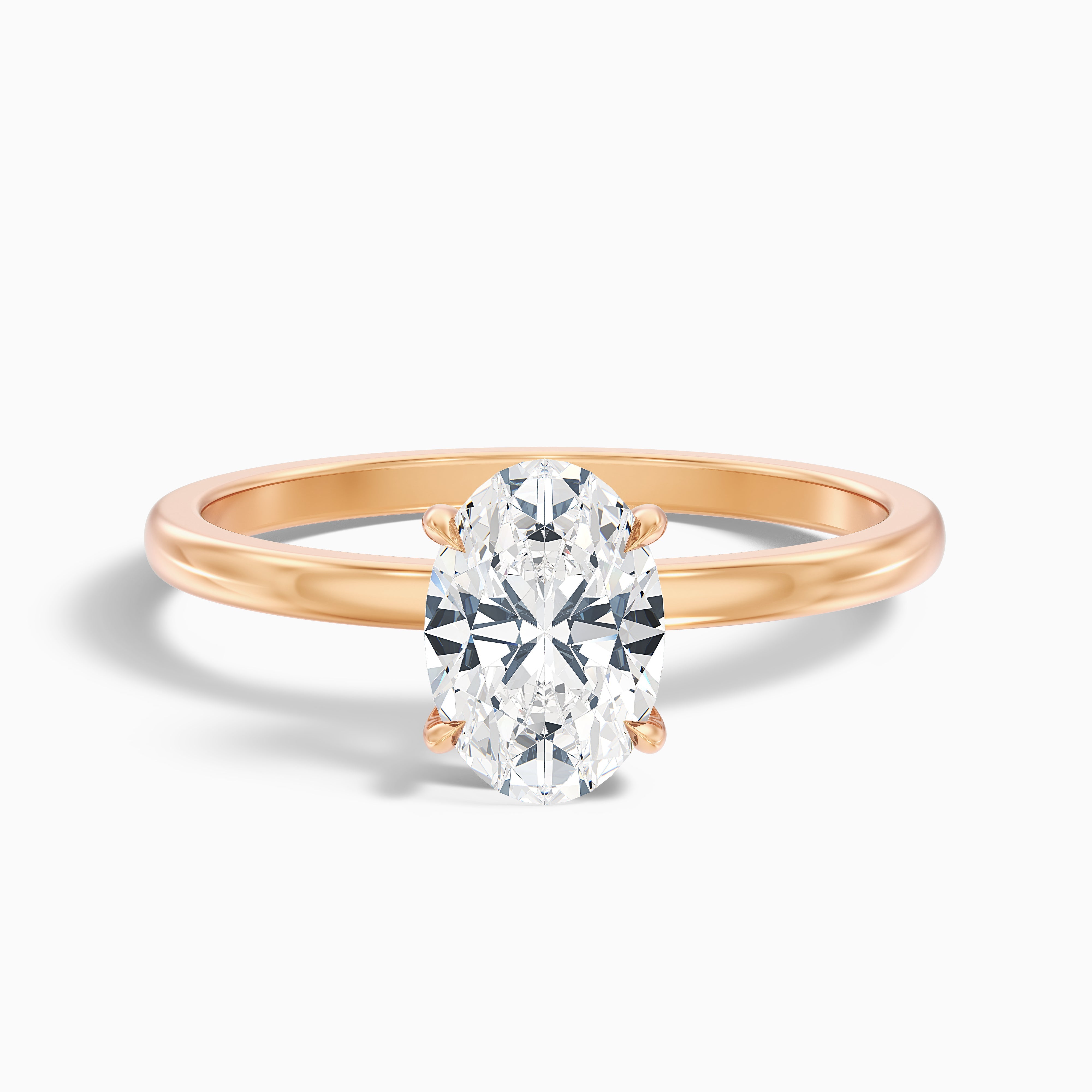Hailey 4 Carat Oval Cut Solitaire Lab Grown Engagement Ring in 14k White Gold
