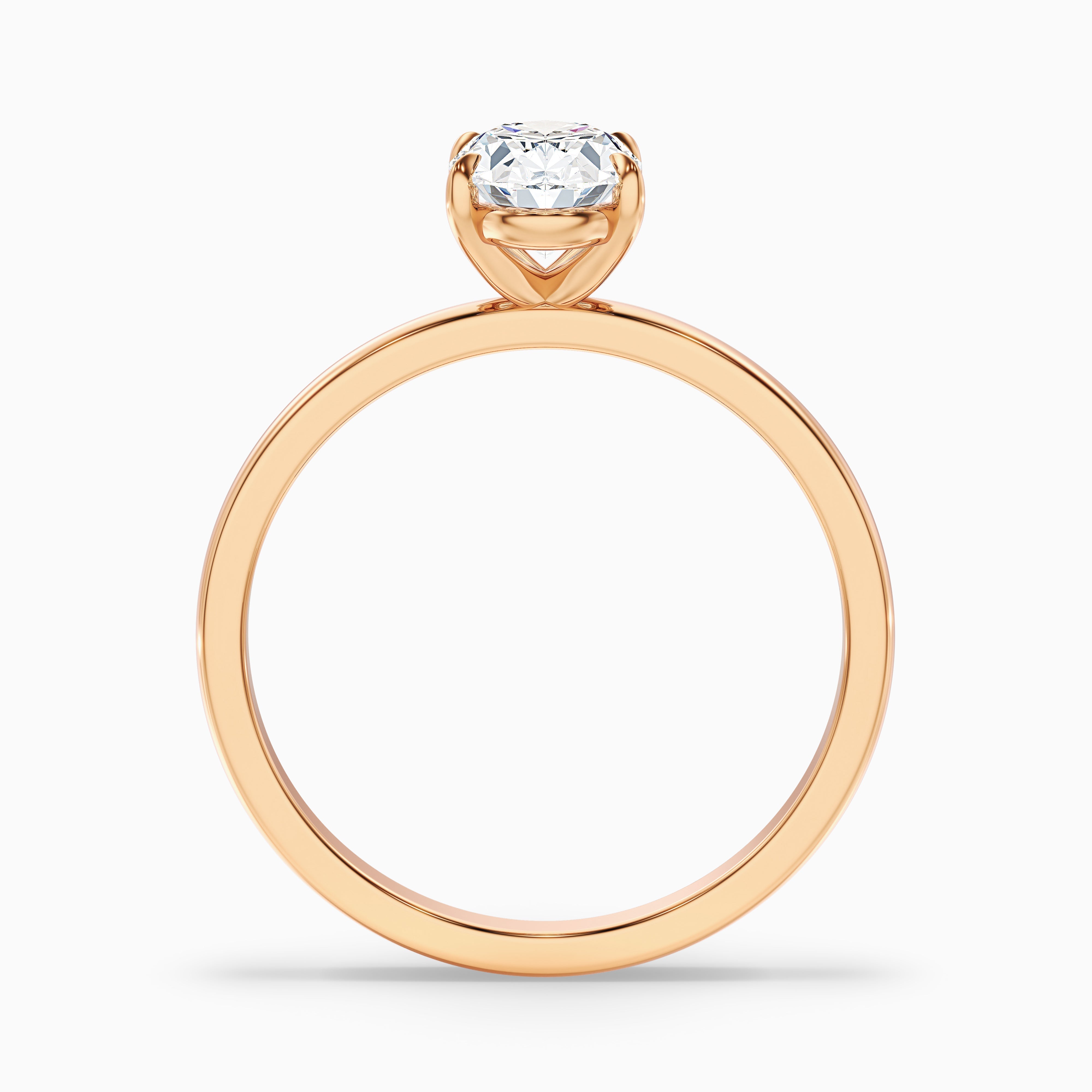 Hailey 4 Carat Oval Cut Solitaire Lab Grown Engagement Ring in 14k Rose Gold