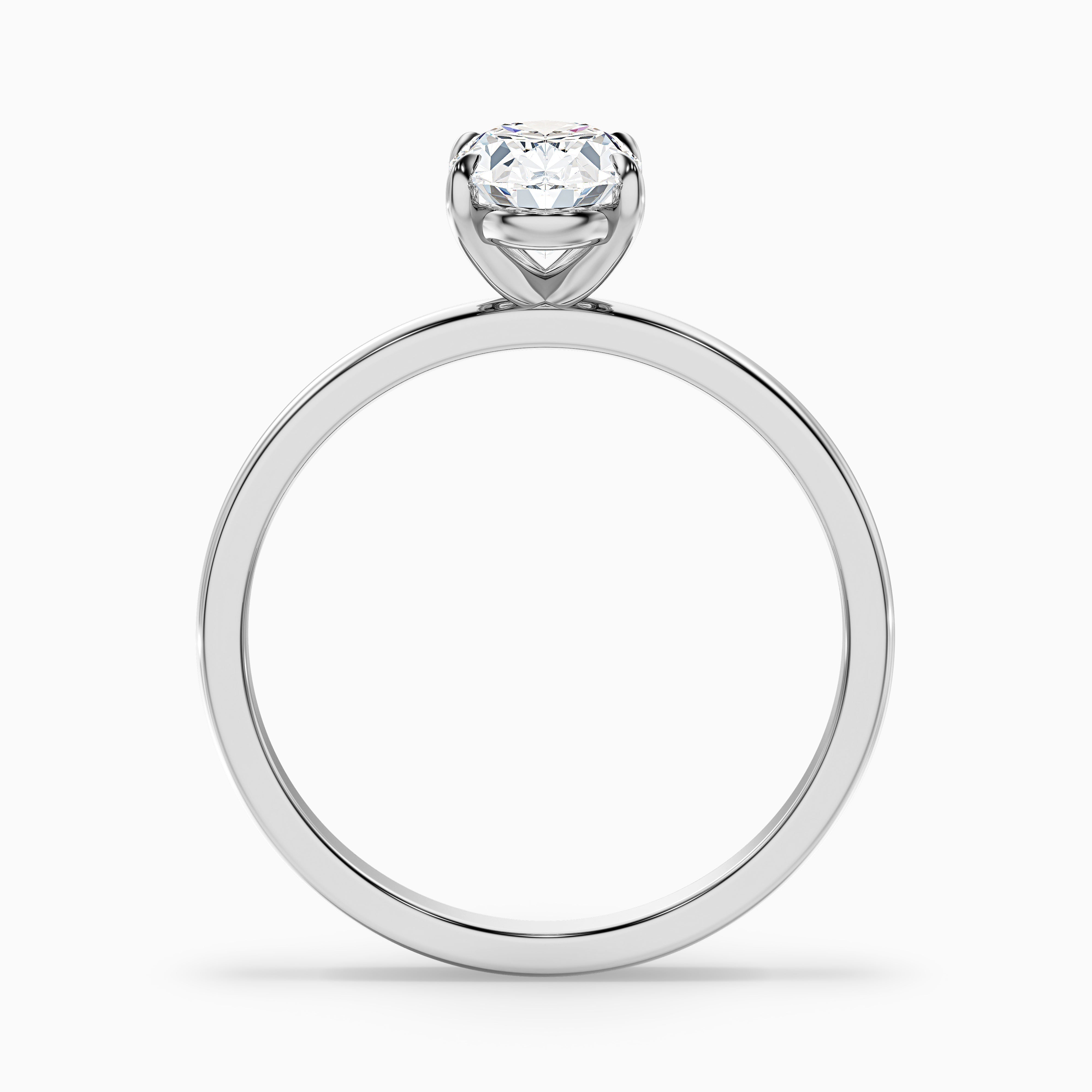 Hailey 2 Carat Oval Cut Solitaire Lab Grown Engagement Ring in 10k White Gold