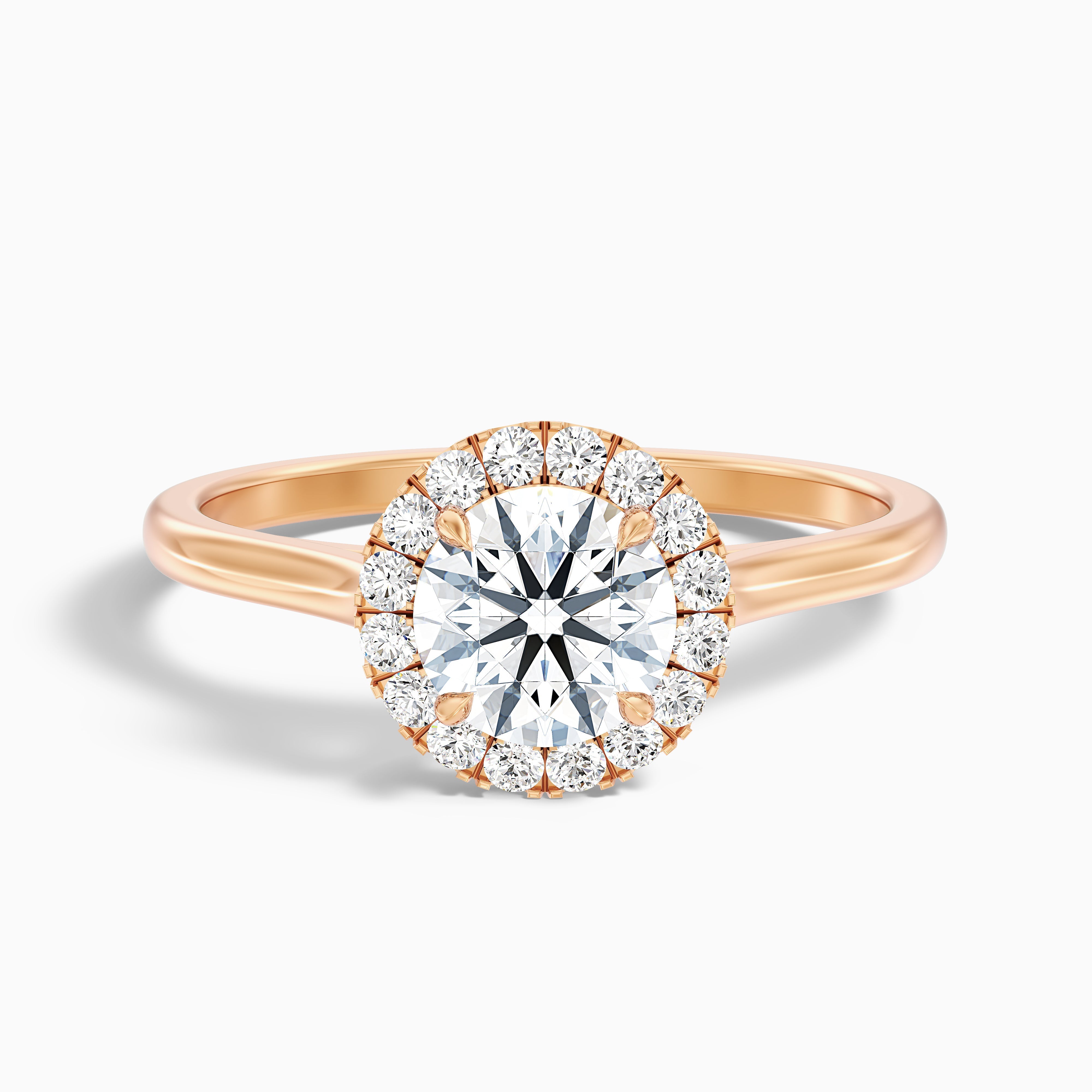 Helyn 3 Carat Round Halo Lab Grown Engagement Ring in 14k White Gold