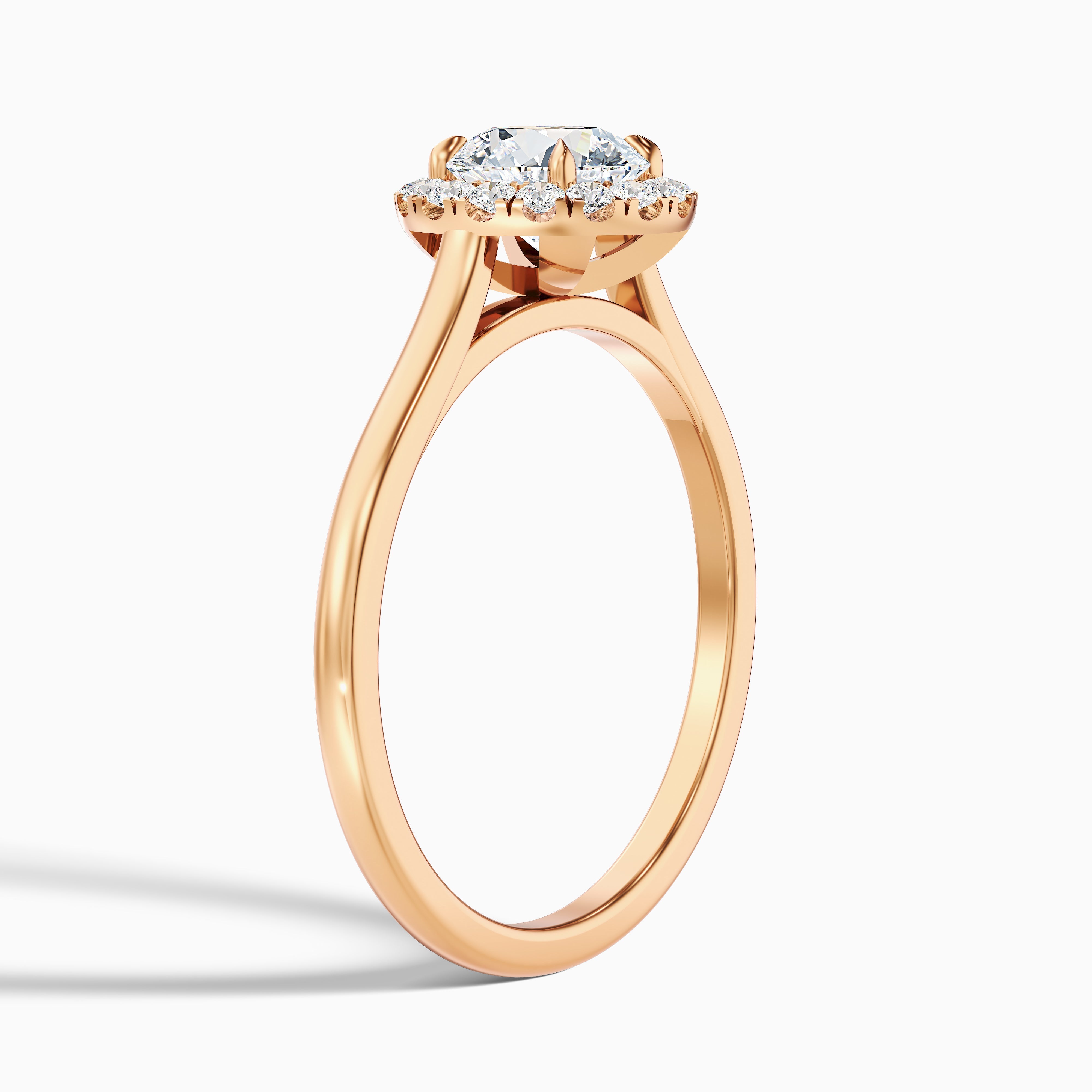 Helyn 2 Carat Round Halo Lab Grown Engagement Ring in 10k Rose Gold