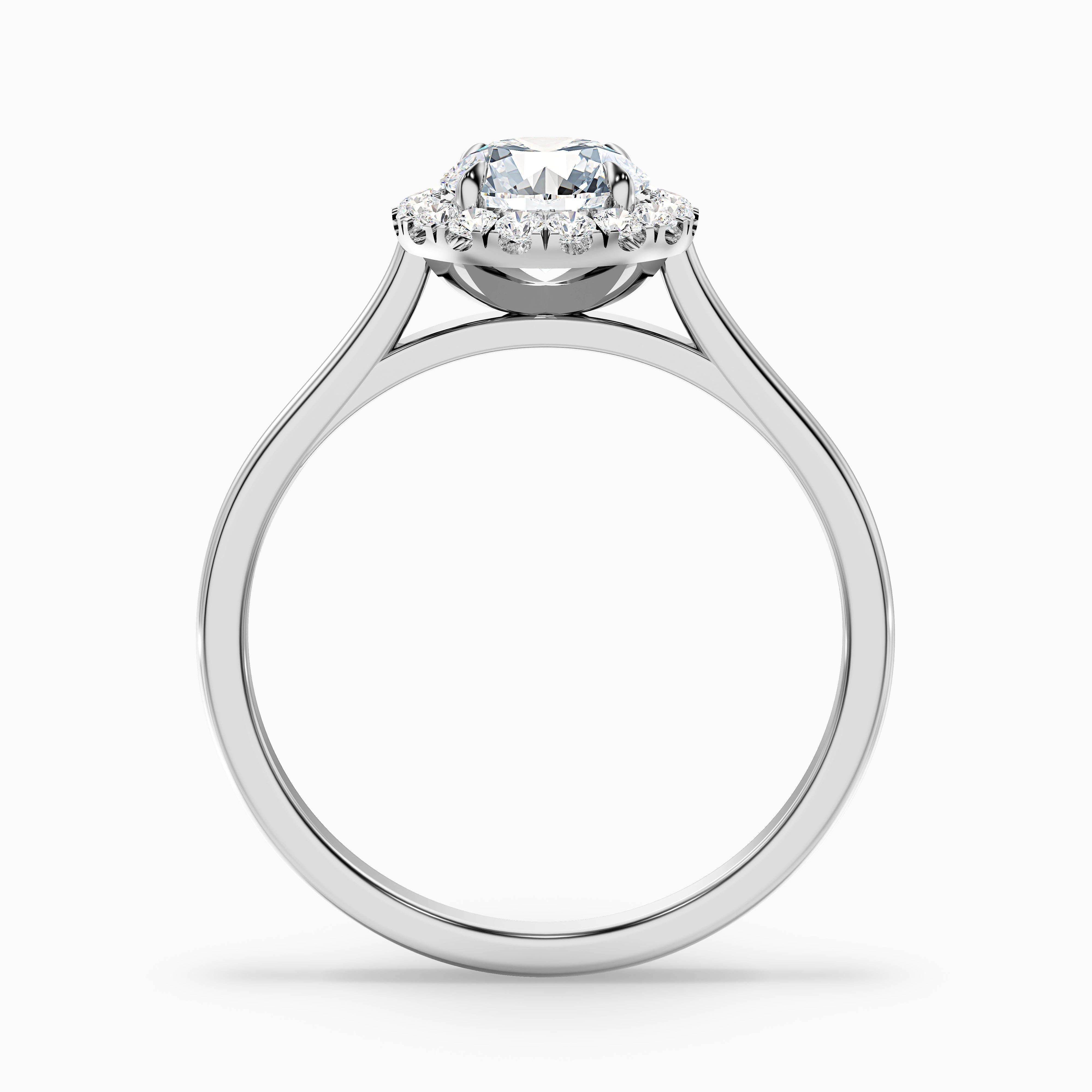 Helyn 3 Carat Round Halo Lab Grown Engagement Ring in 10k White Gold