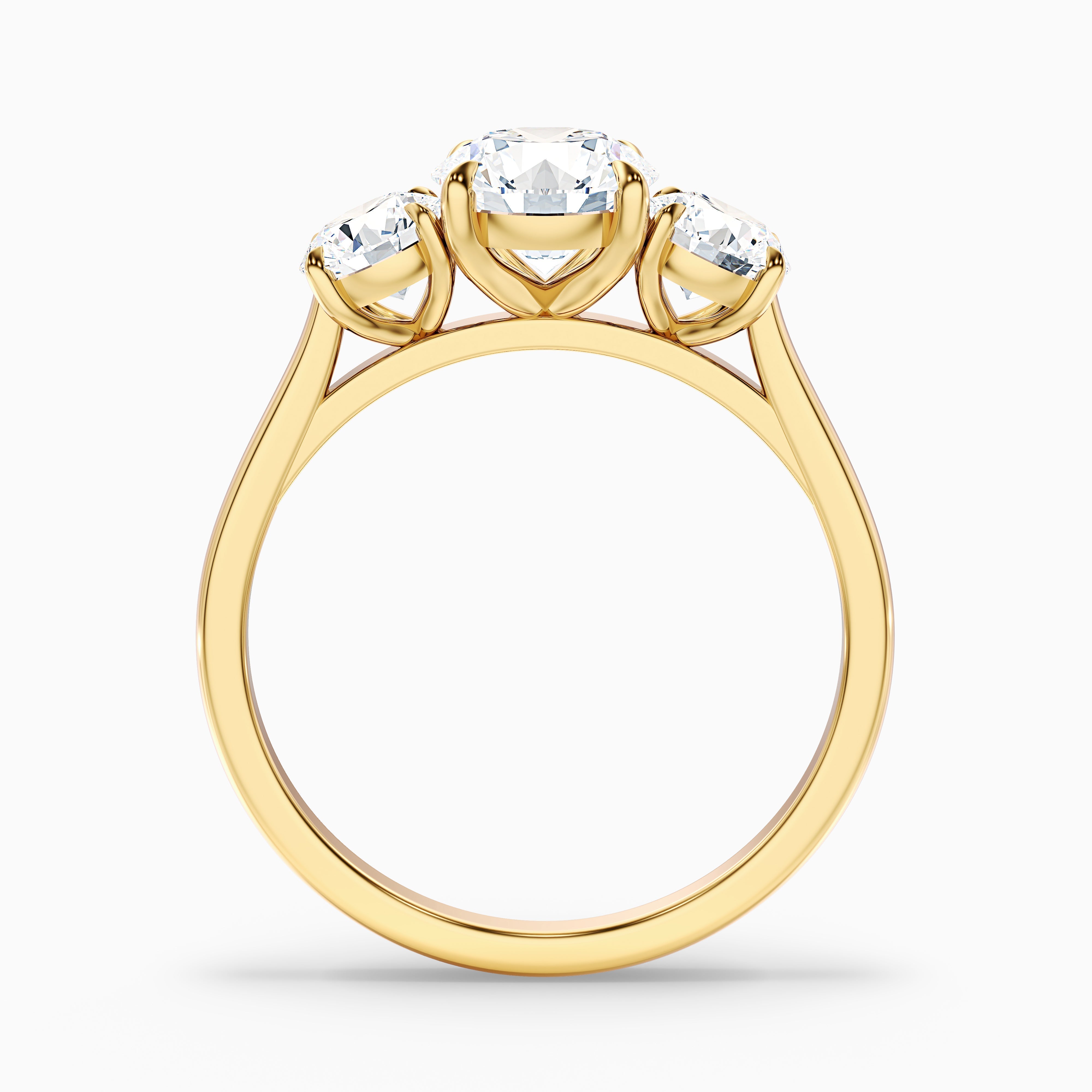 Ira 1 Carat Round Three Stone Lab Grown Engagement Ring in 10k White Gold
