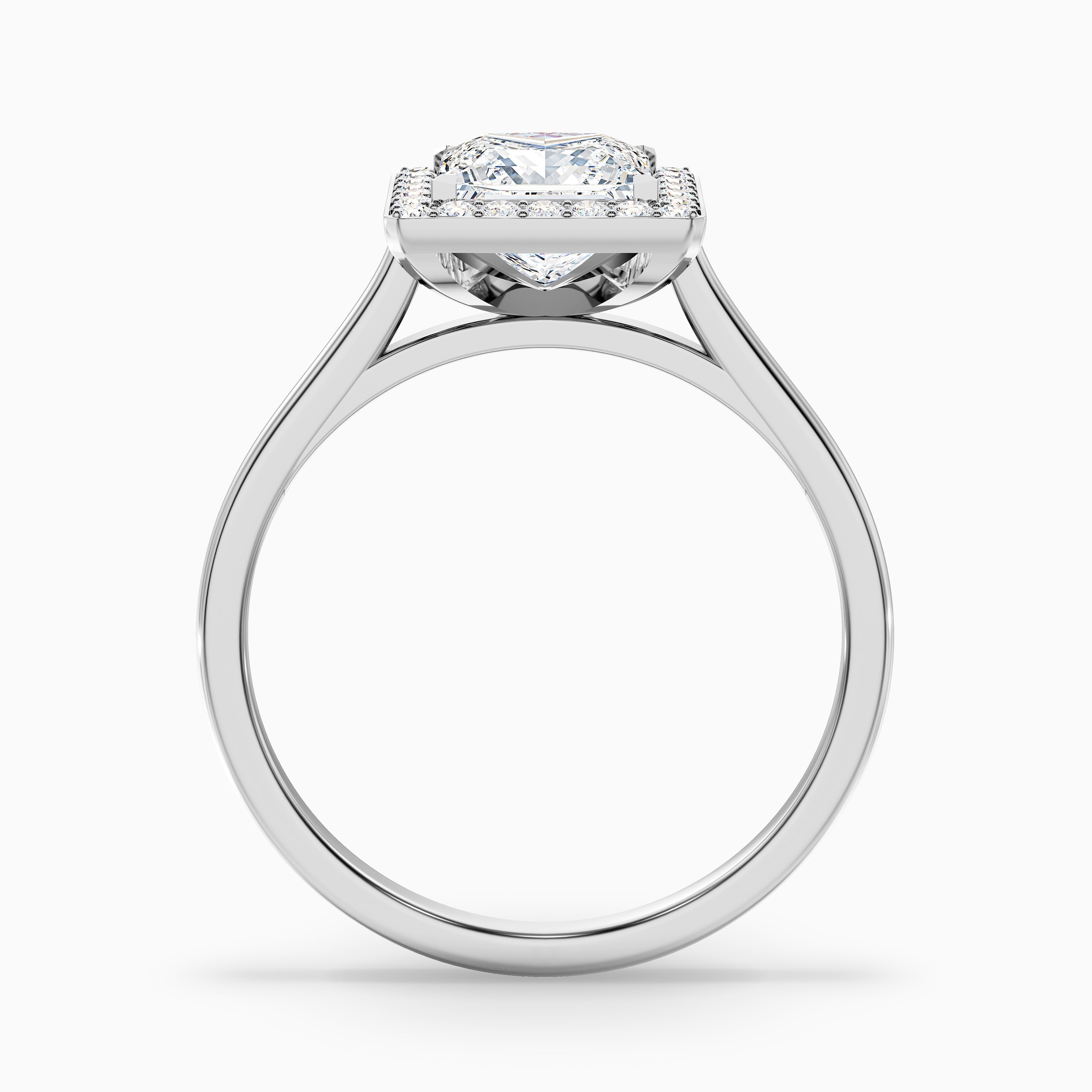 Fiona 1 Carat Princess Cut Halo Pave Moissanite Diamond Ring in 10k Yellow Gold