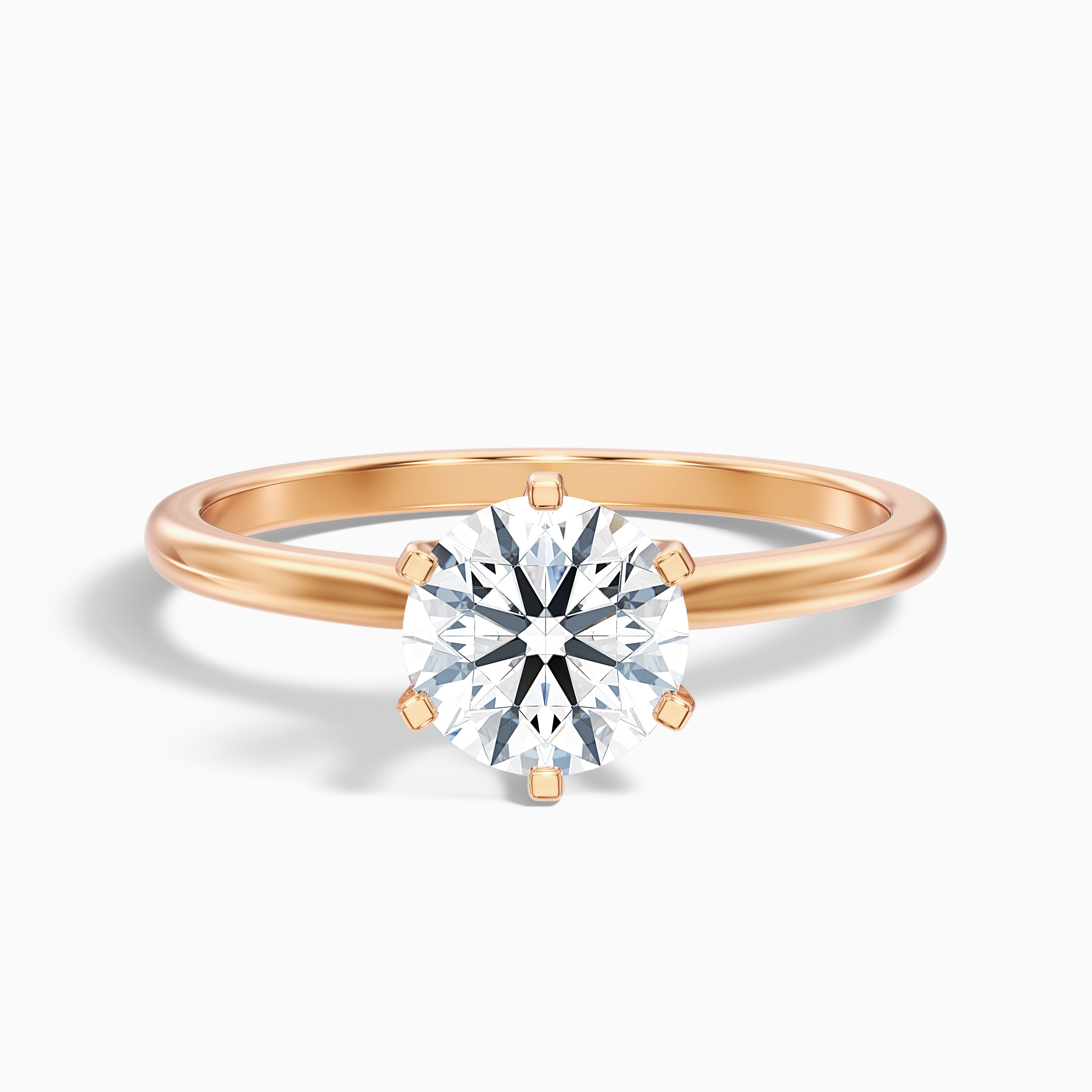 Emma 3.5 Carat Round Solitaire Lab Grown Engagement Ring in 14k Rose Gold