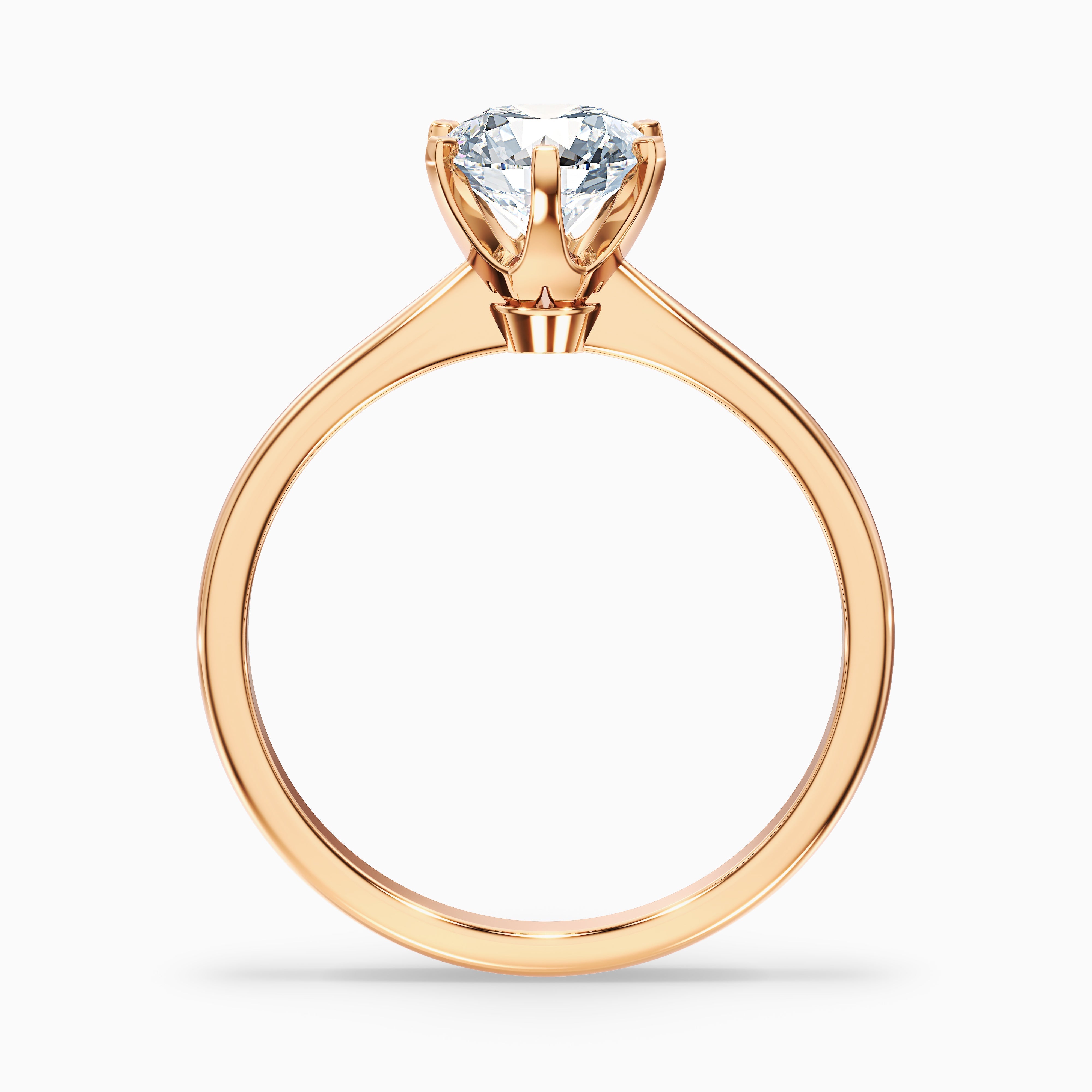 Flora 4 Carat Round Solitaire Moissanite Diamond Ring in 18k White Gold