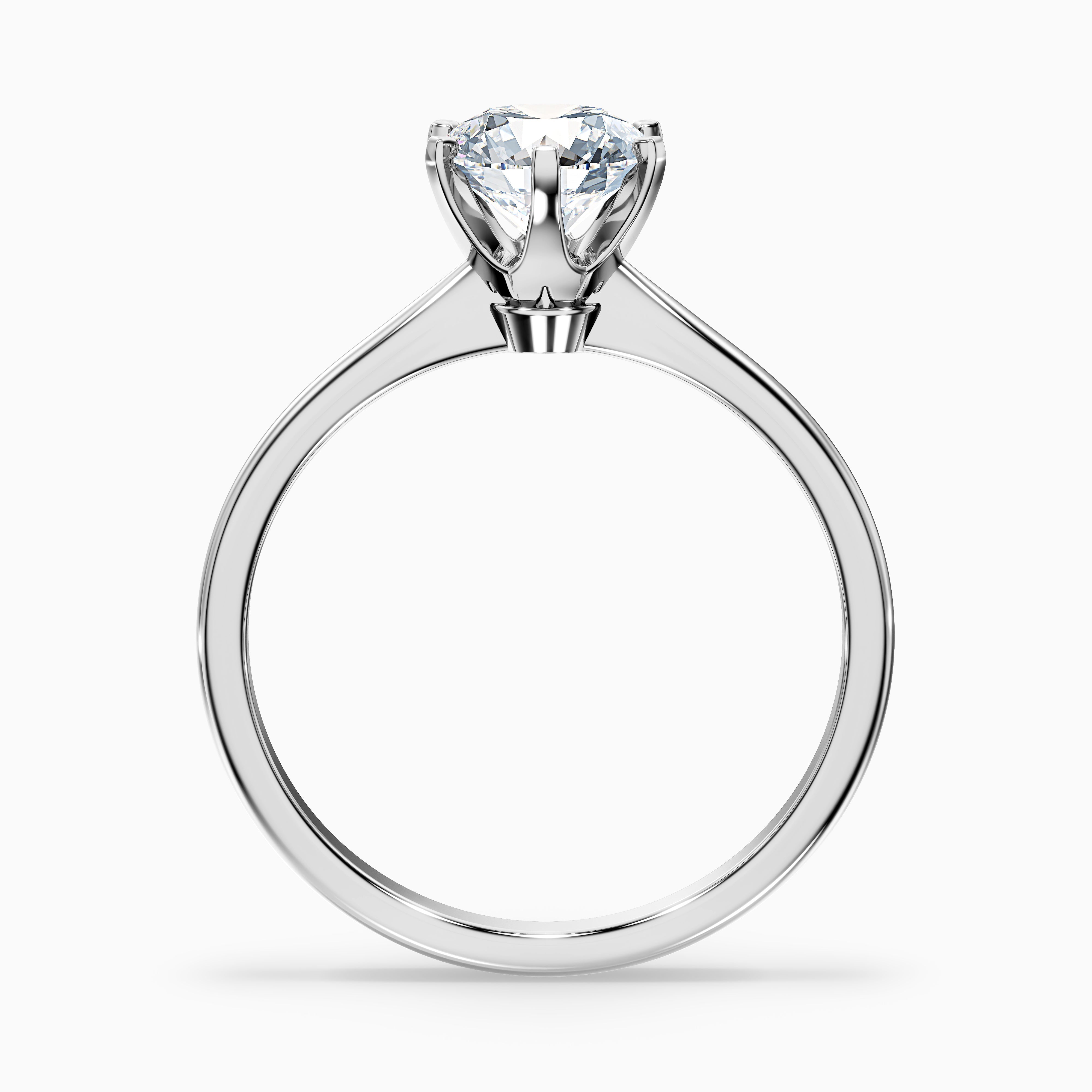 Flora 2.5 Carat Round Solitaire Moissanite Diamond Ring in 14k Yellow Gold