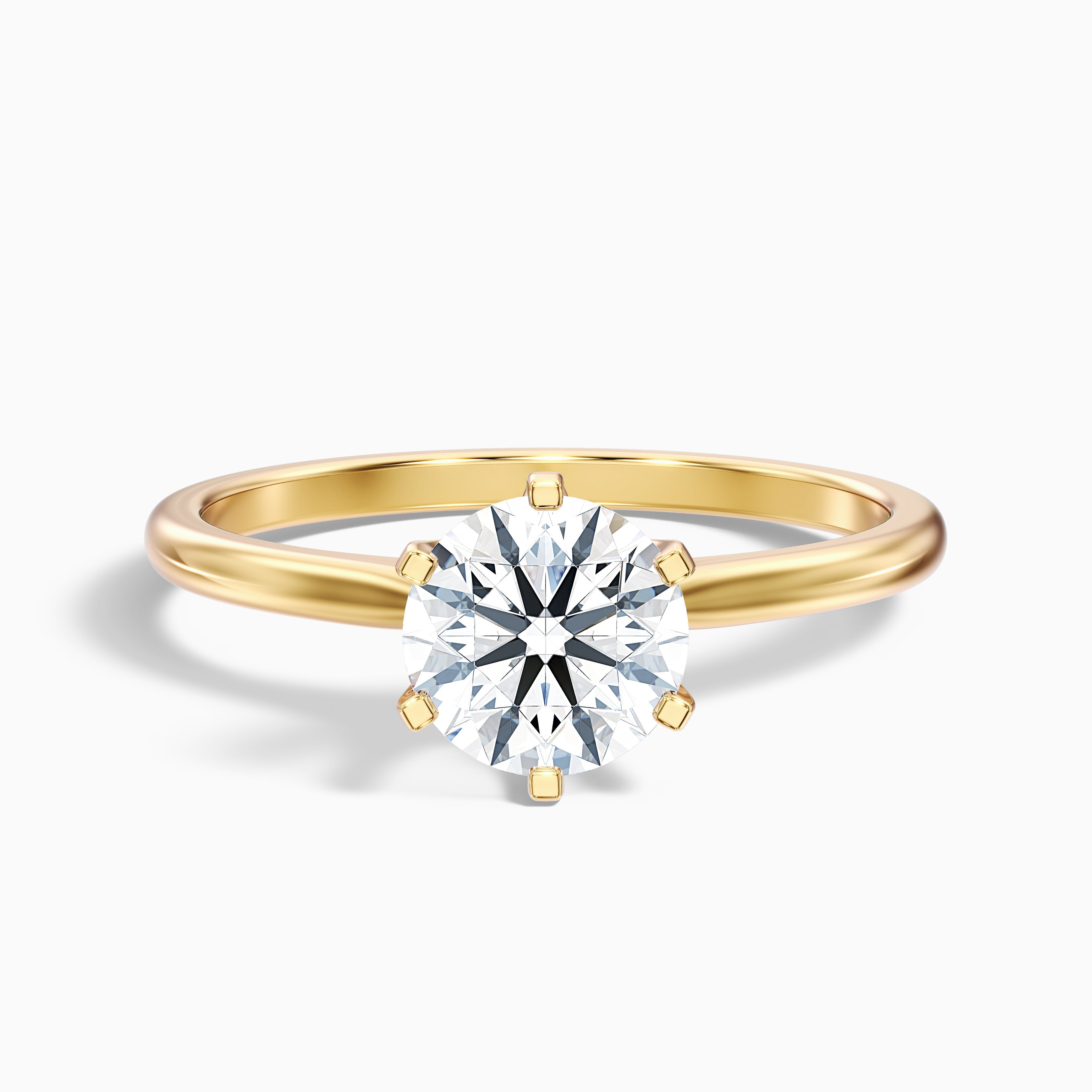 Emma 3.5 Carat Round Solitaire Lab Grown Engagement Ring in 18k Yellow Gold