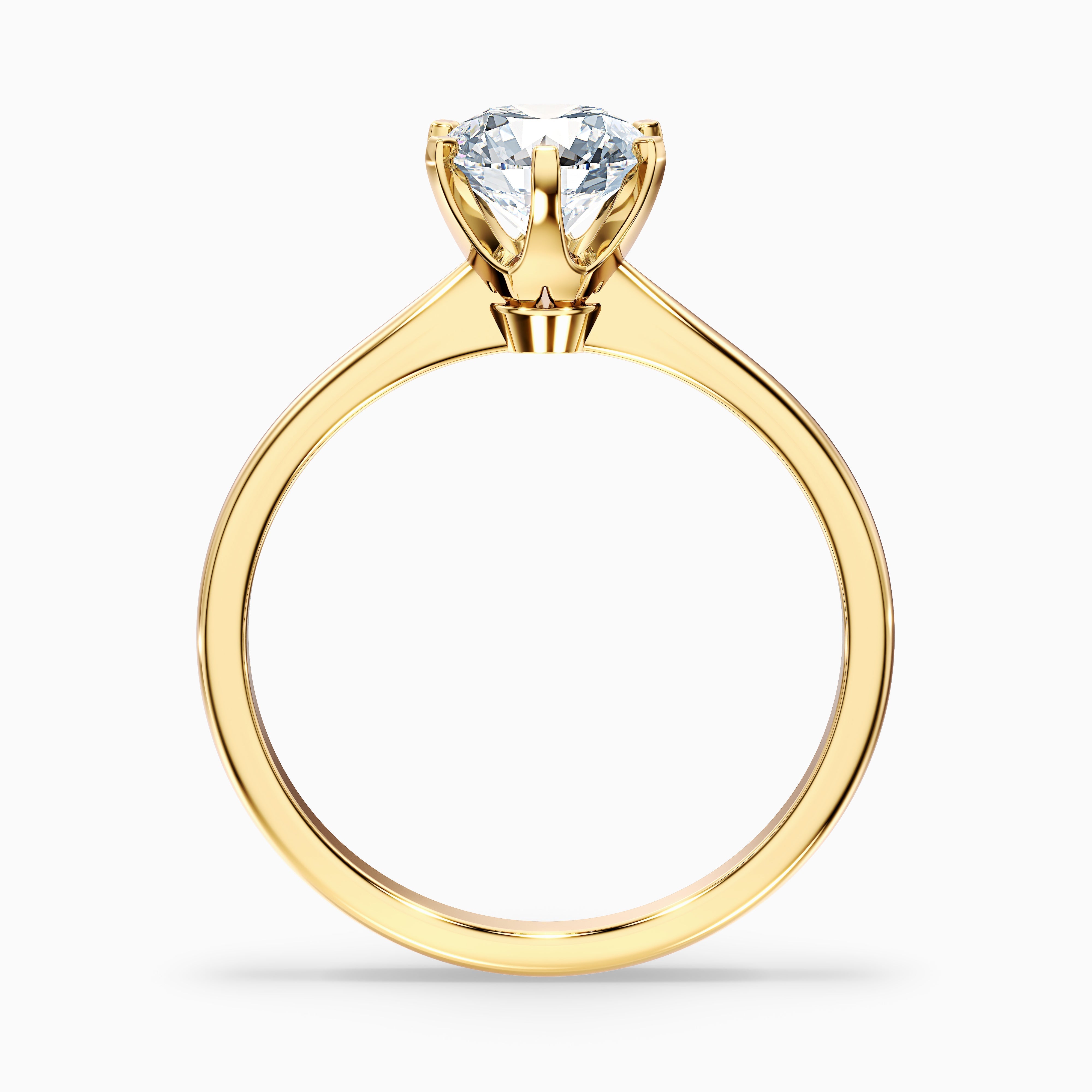 Flora 4 Carat Round Solitaire Moissanite Diamond Ring in 10k White Gold