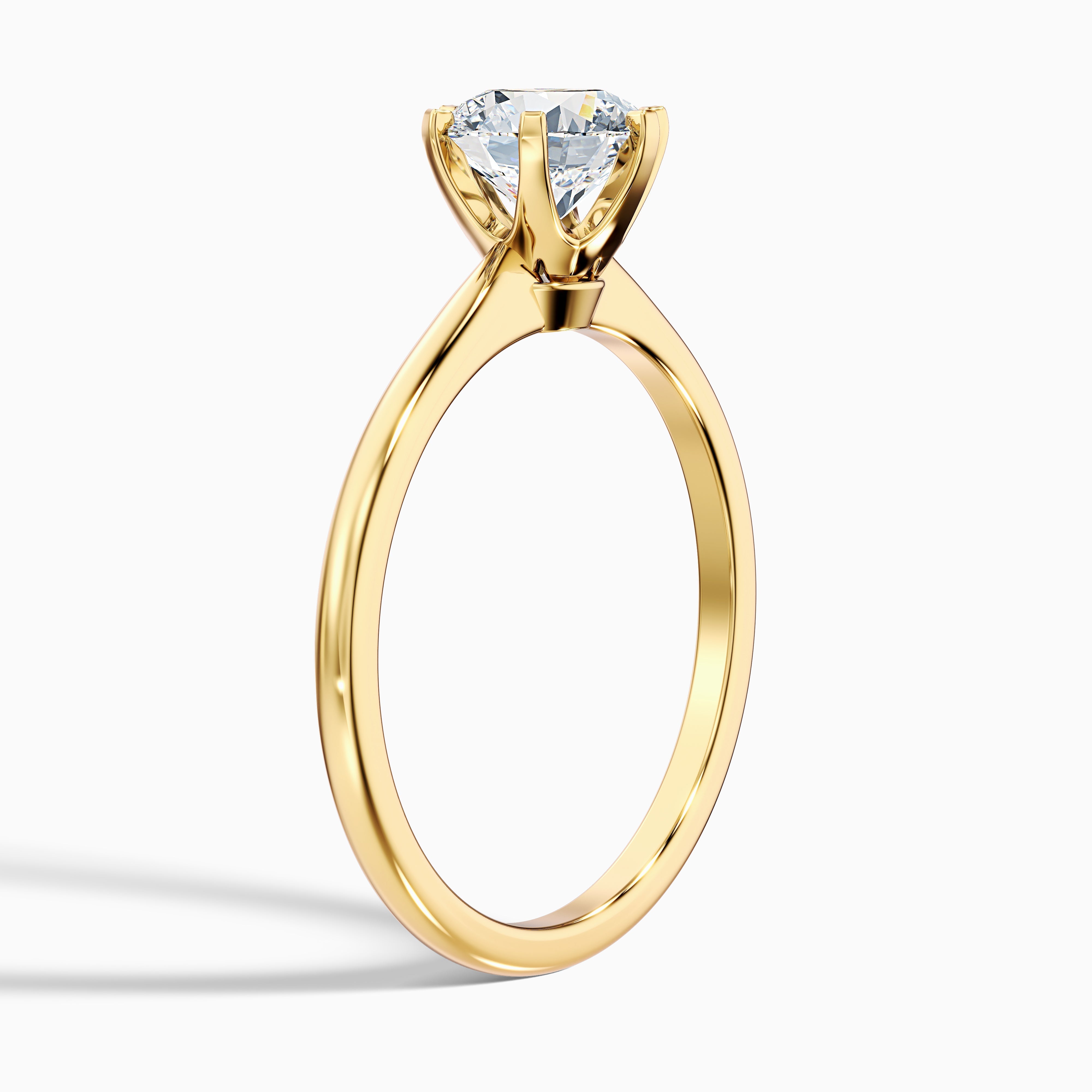 Flora 1 Carat Round Solitaire Moissanite Diamond Ring in 14k Rose Gold
