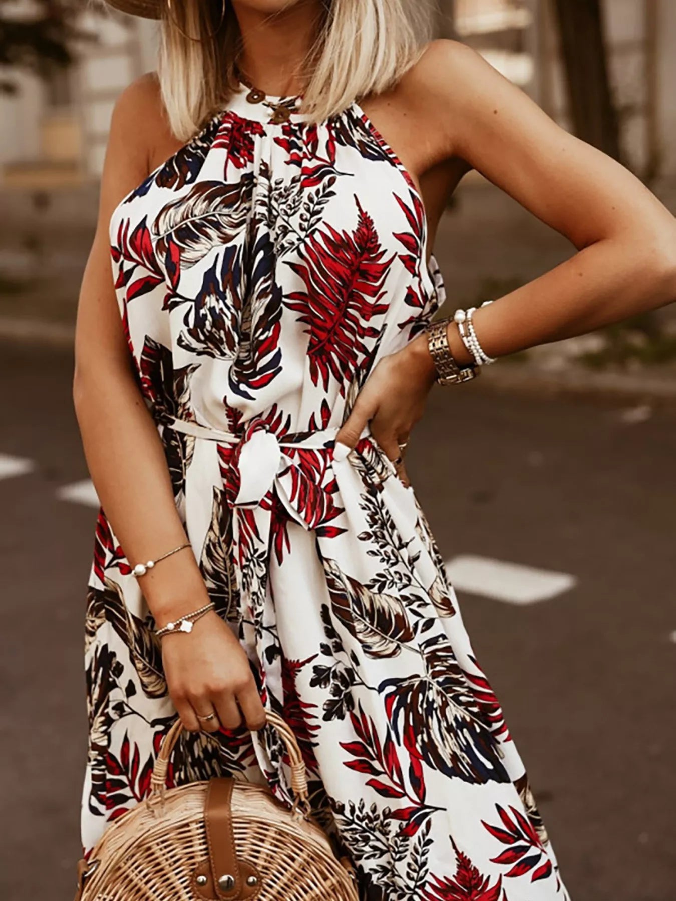 Printed Sleeveless Maxi Dress