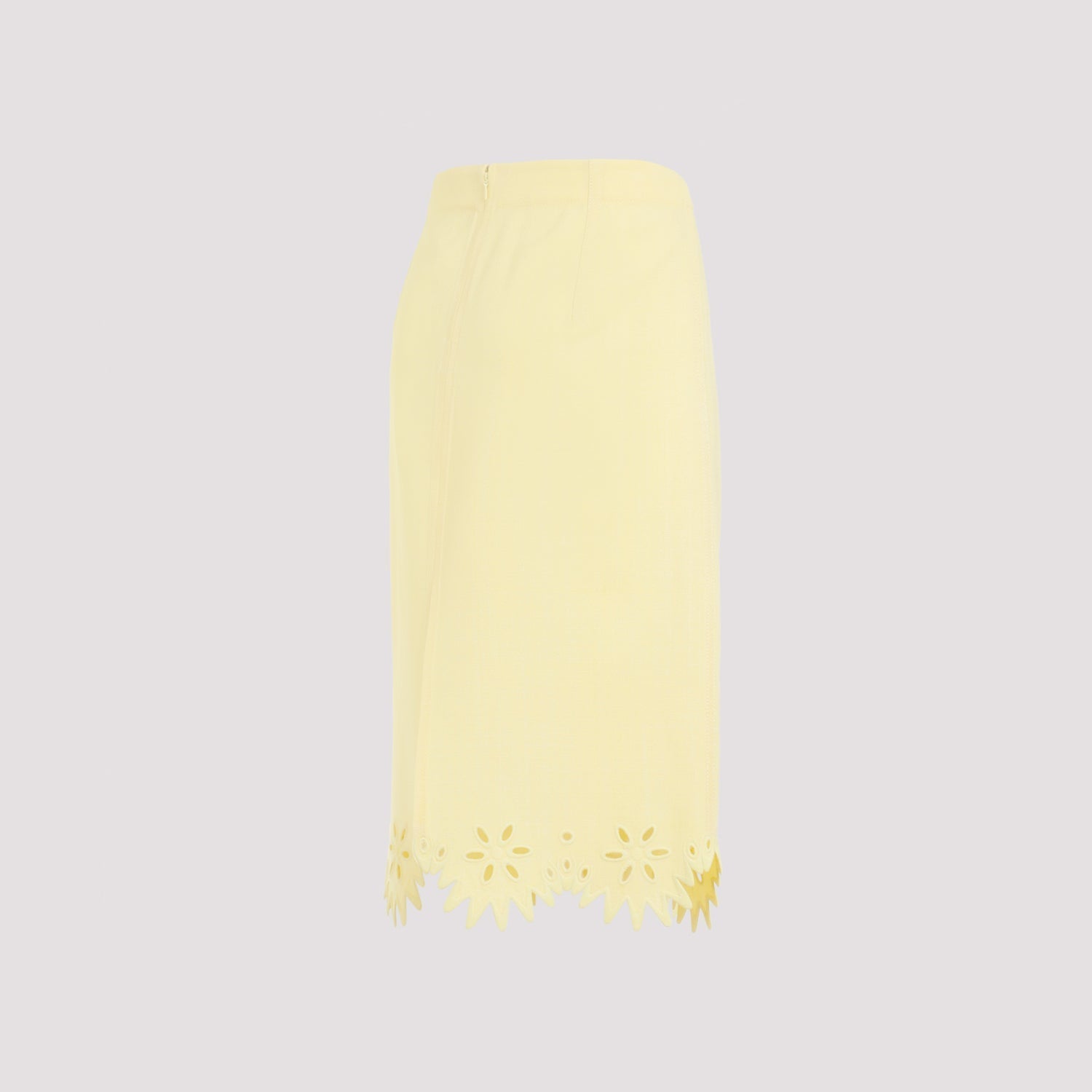 Bottega Veneta Grainy English Embroidery Midi Skirt Women