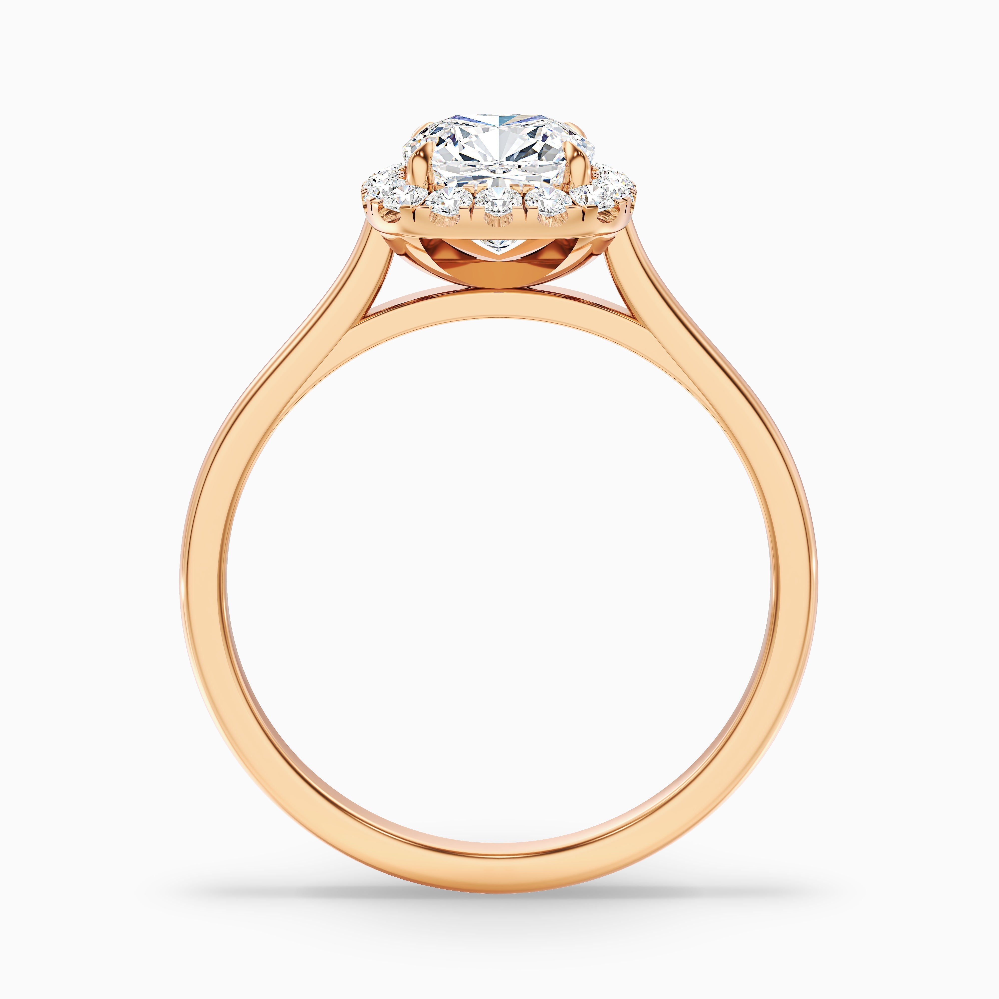 Dina 5 Carat Cushion Cut Halo Moissanite Diamond Ring in Platinum