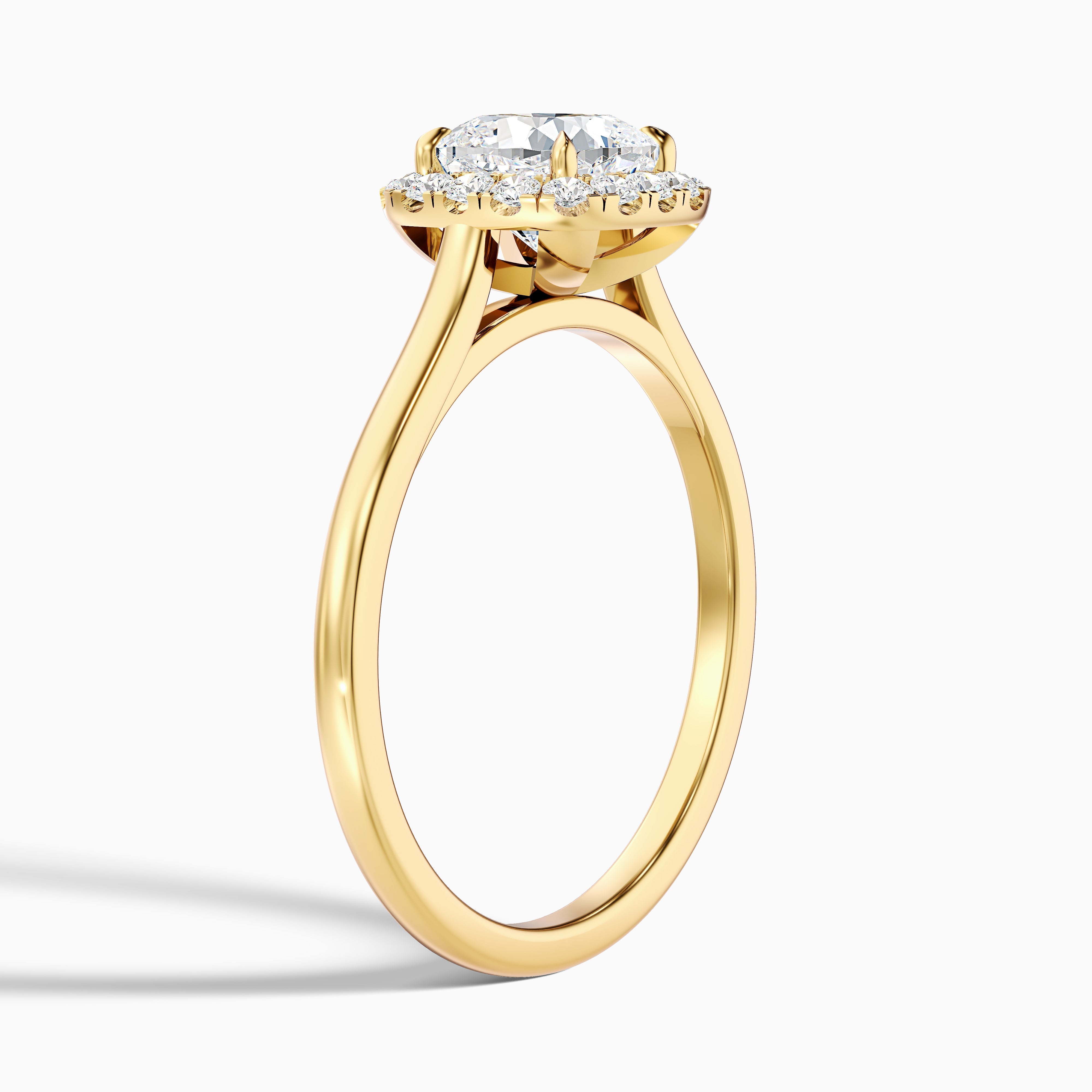 Dina 2 Carat Cushion Cut Halo Moissanite Diamond Ring in 10k Rose Gold